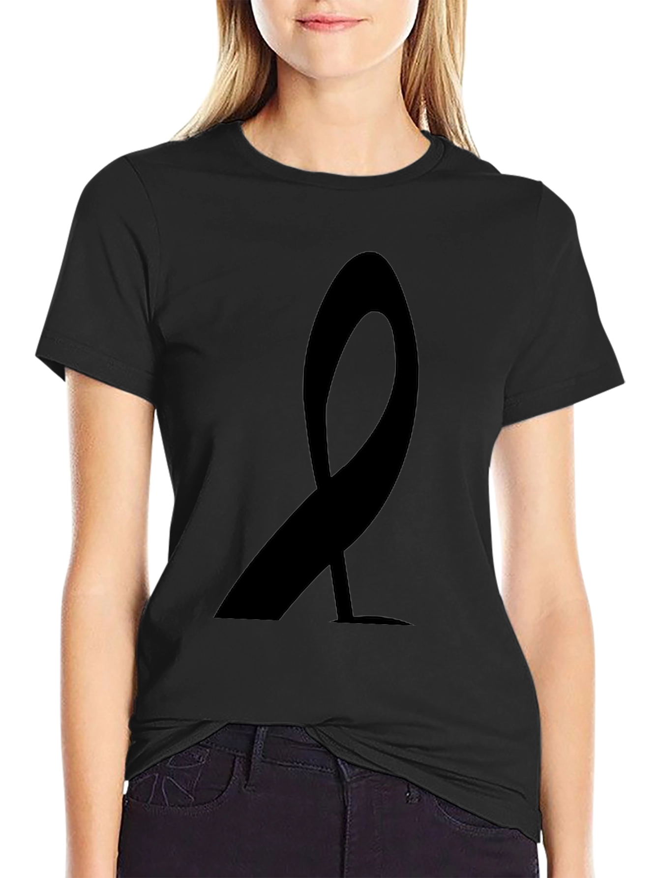 Black Ribbon Graphic T-Shirt - Awareness & Support
