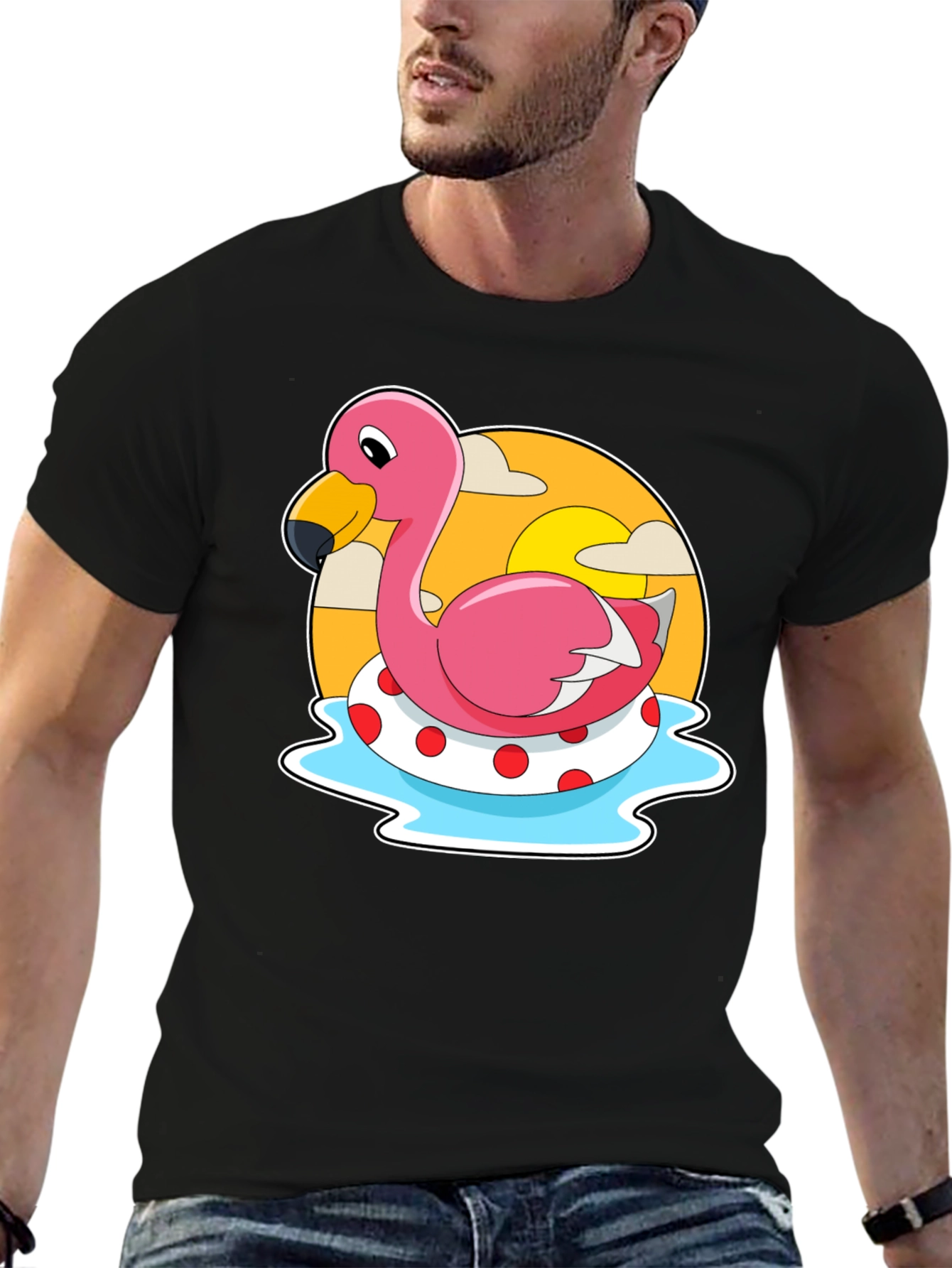 Flamingo Pool Float Graphic Tee