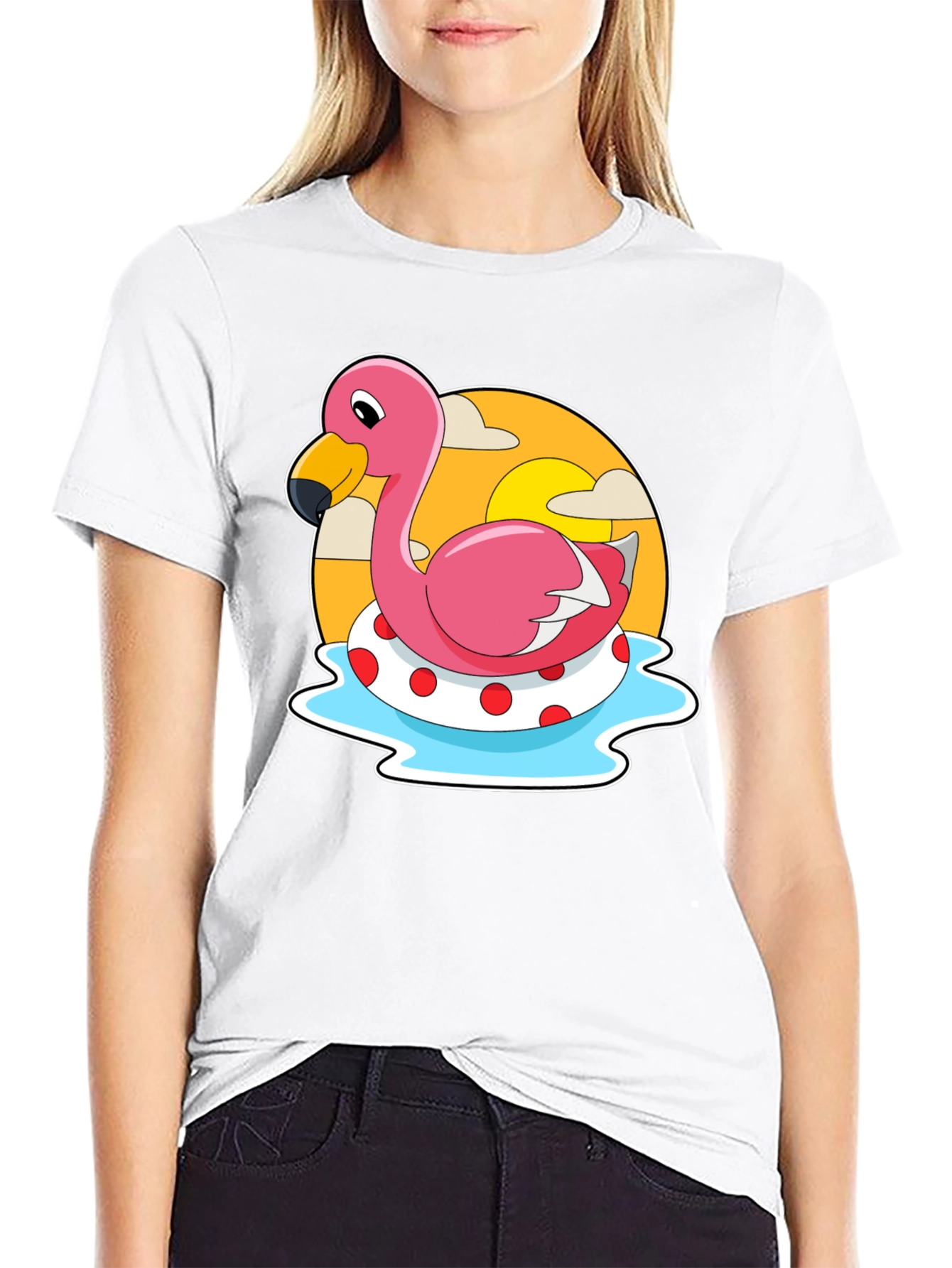 Flamingo Pool Float Graphic Tee
