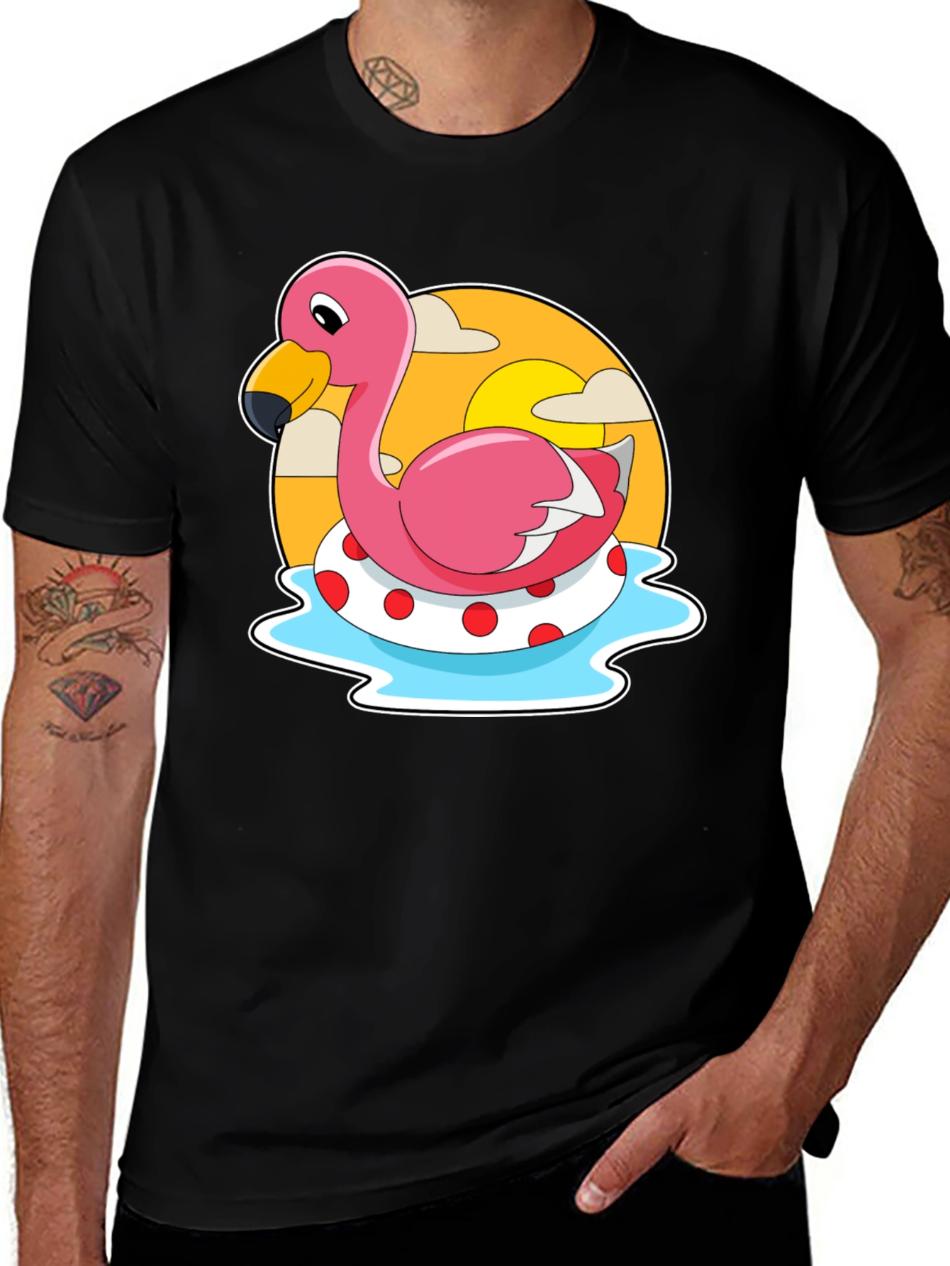 Flamingo Pool Float Graphic Tee
