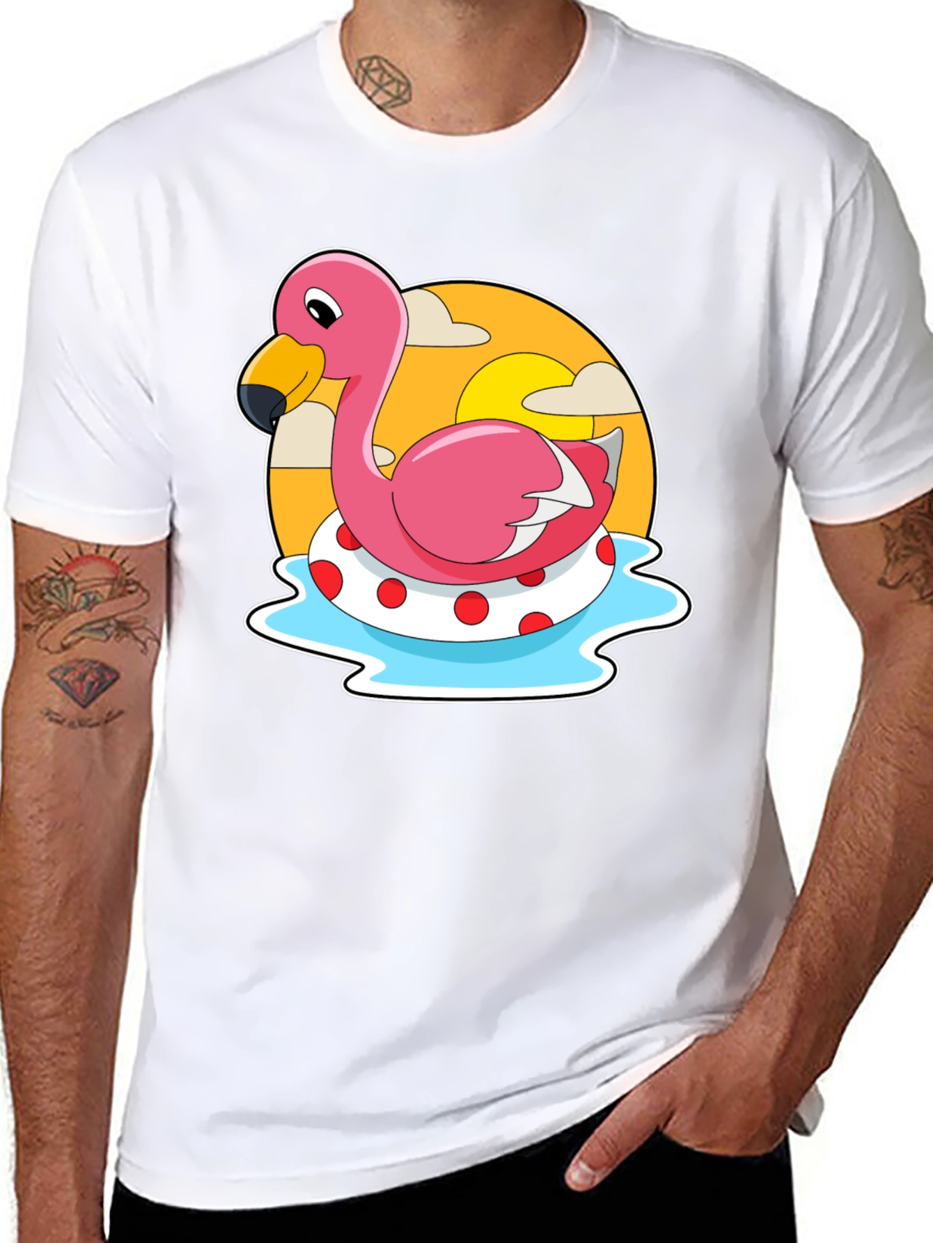 Flamingo Pool Float Graphic Tee