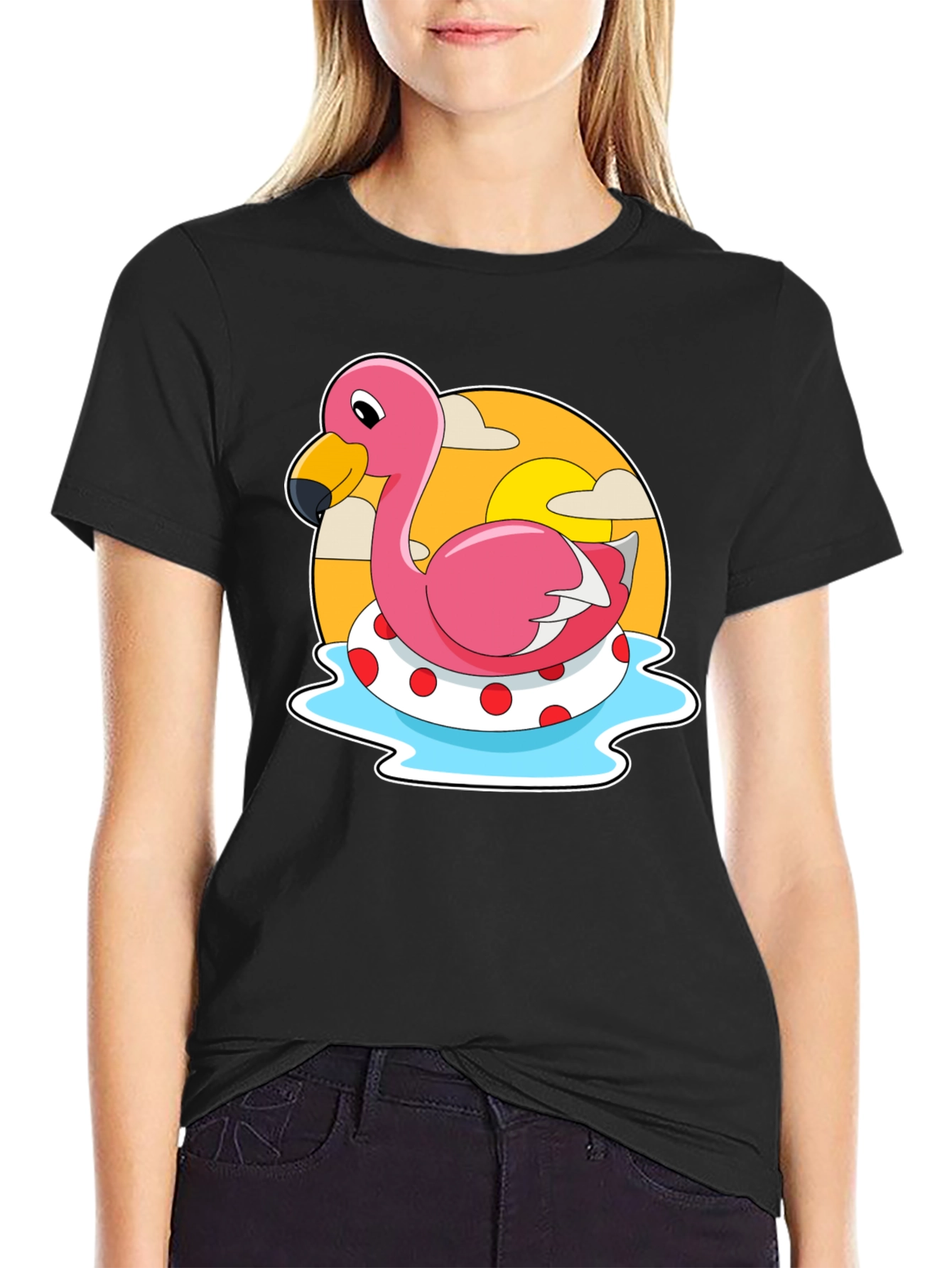 Flamingo Pool Float Graphic Tee