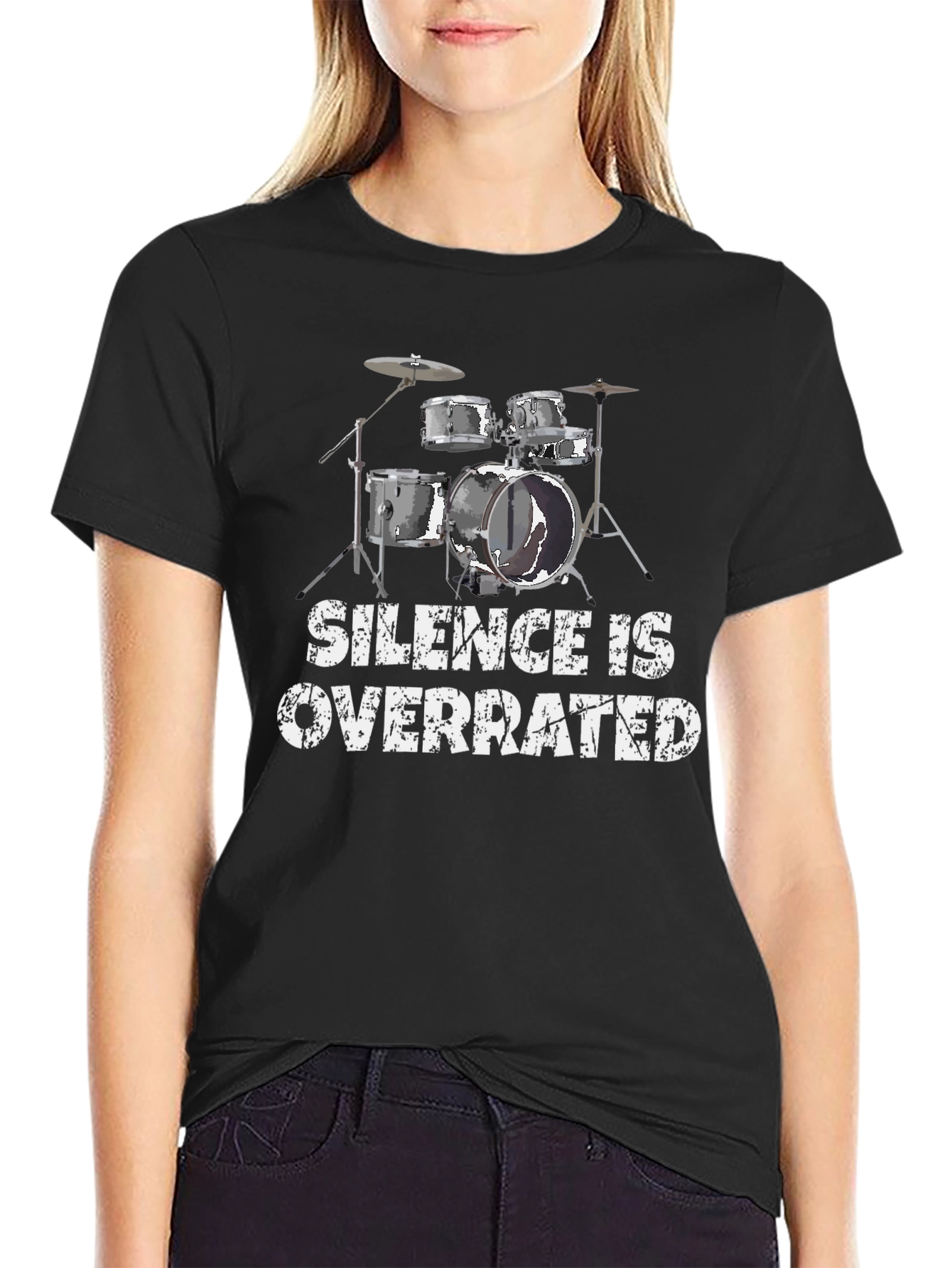 Silence is Overrated Drum Set Graphic T-Shirt
