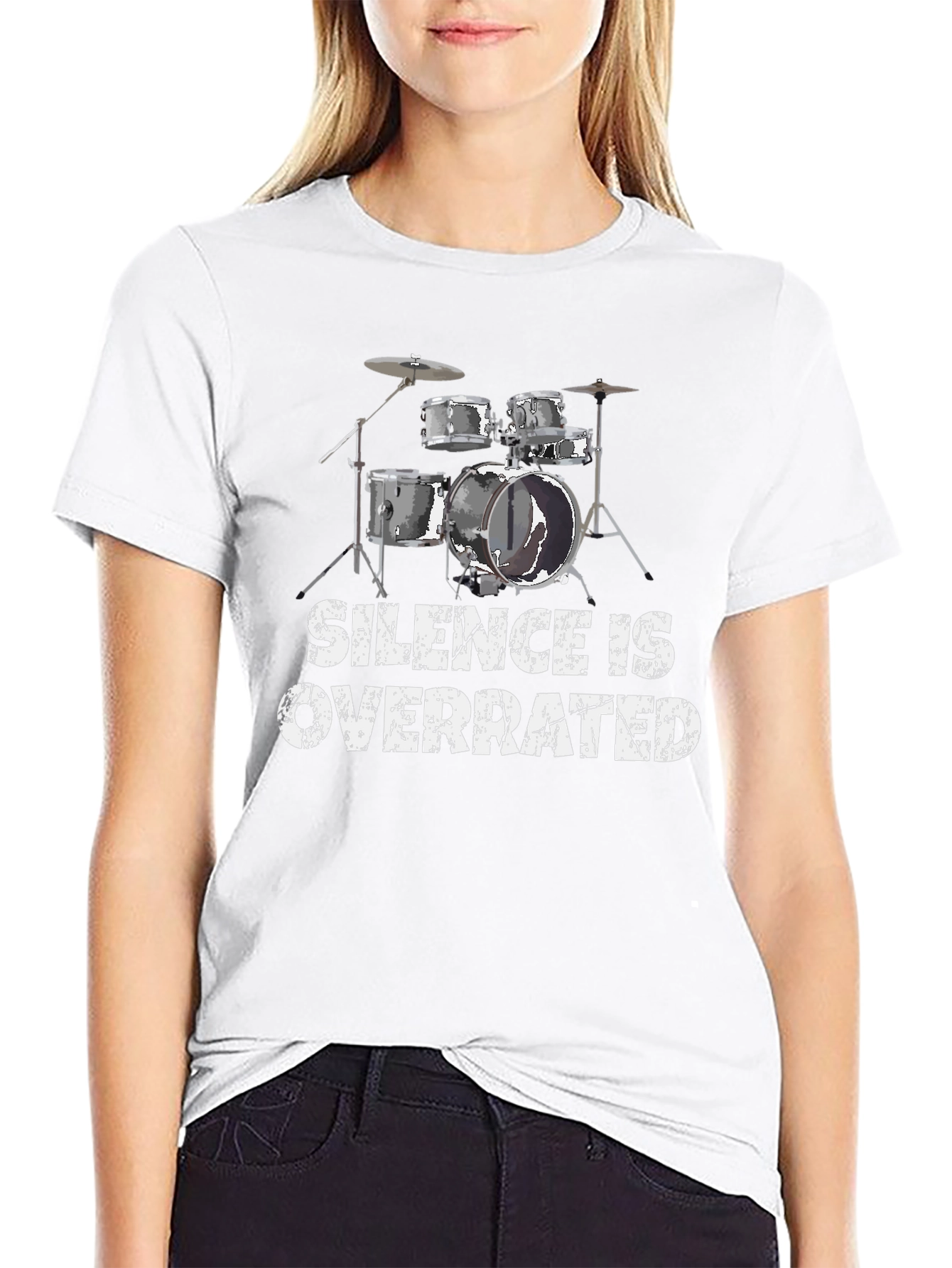 Silence is Overrated Drum Set Graphic T-Shirt