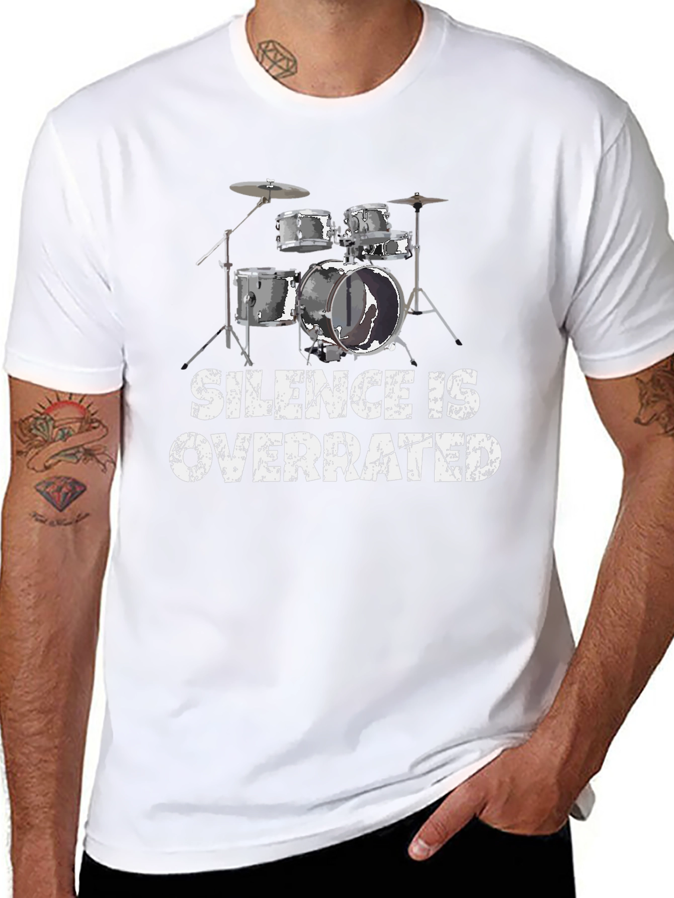 Silence is Overrated Drum Set Graphic T-Shirt