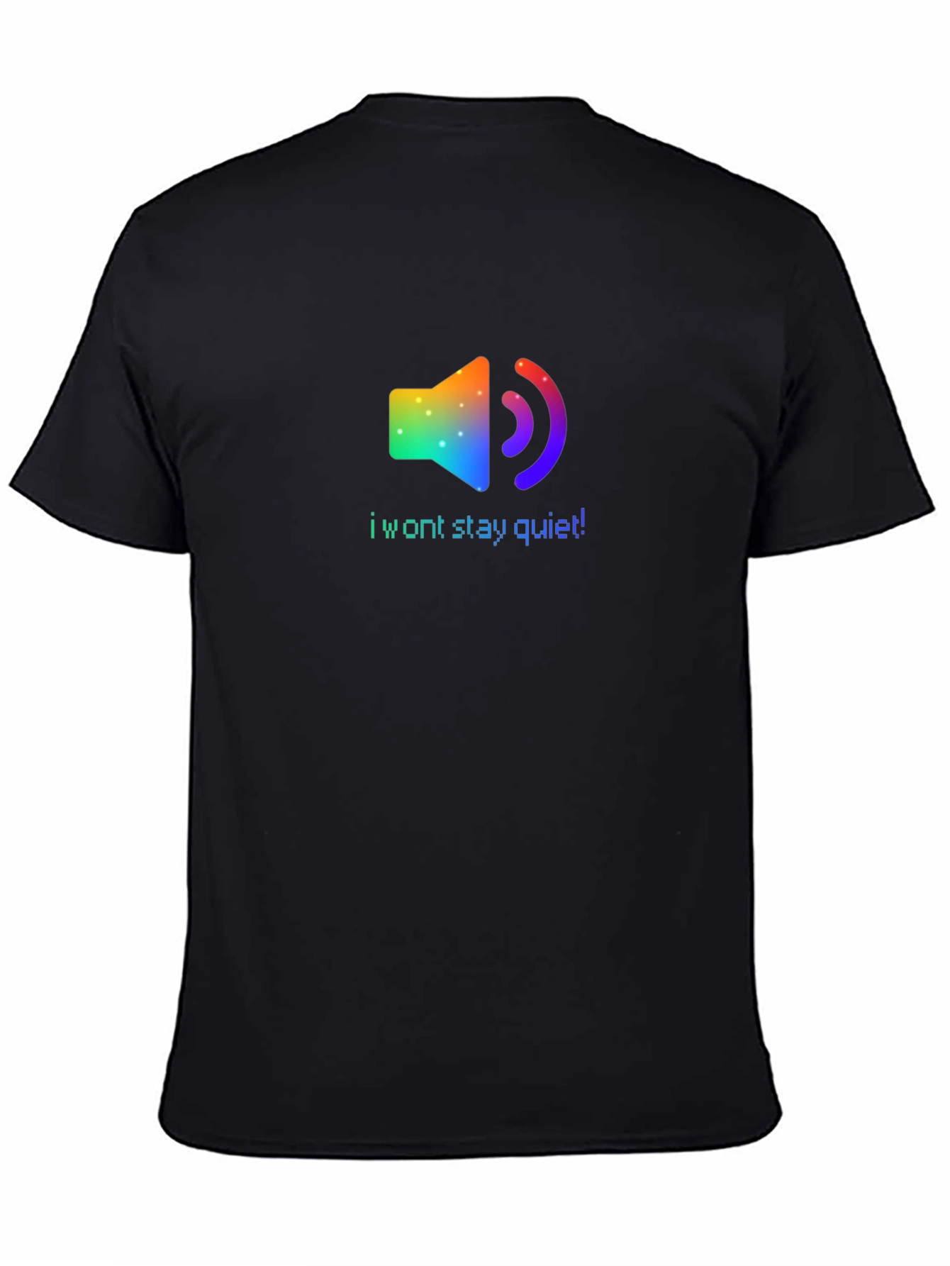 Rainbow Speaker I Wont Stay Quiet! Black T-Shirt
