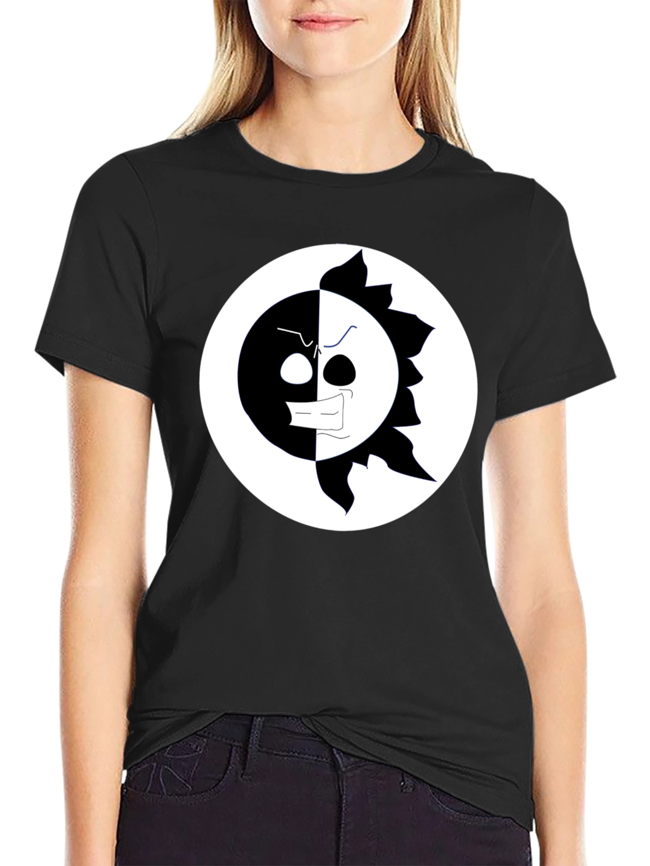 Yin Yang Sun Black T-Shirt