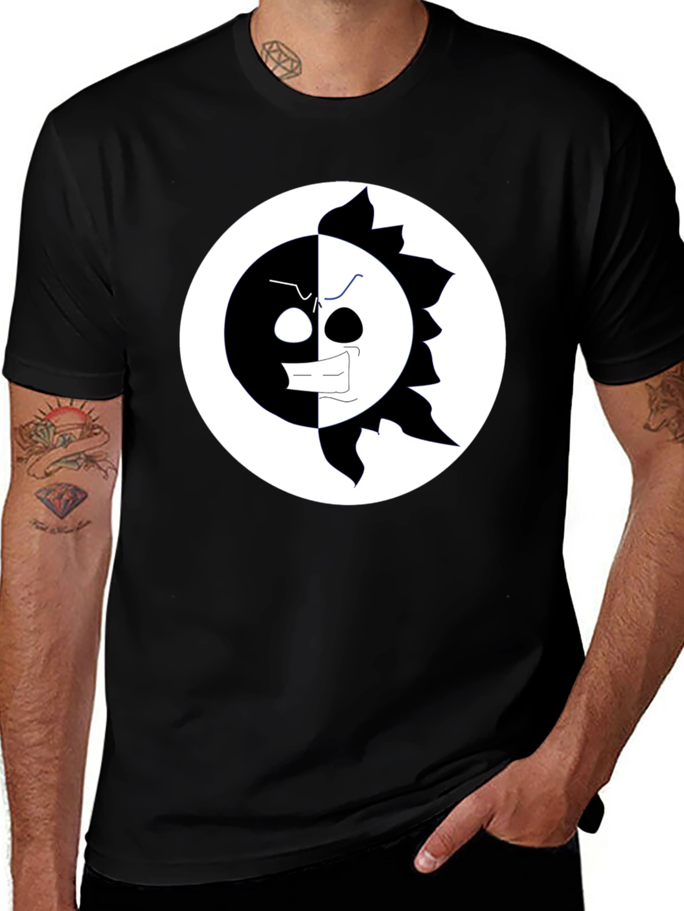 Yin Yang Sun Black T-Shirt