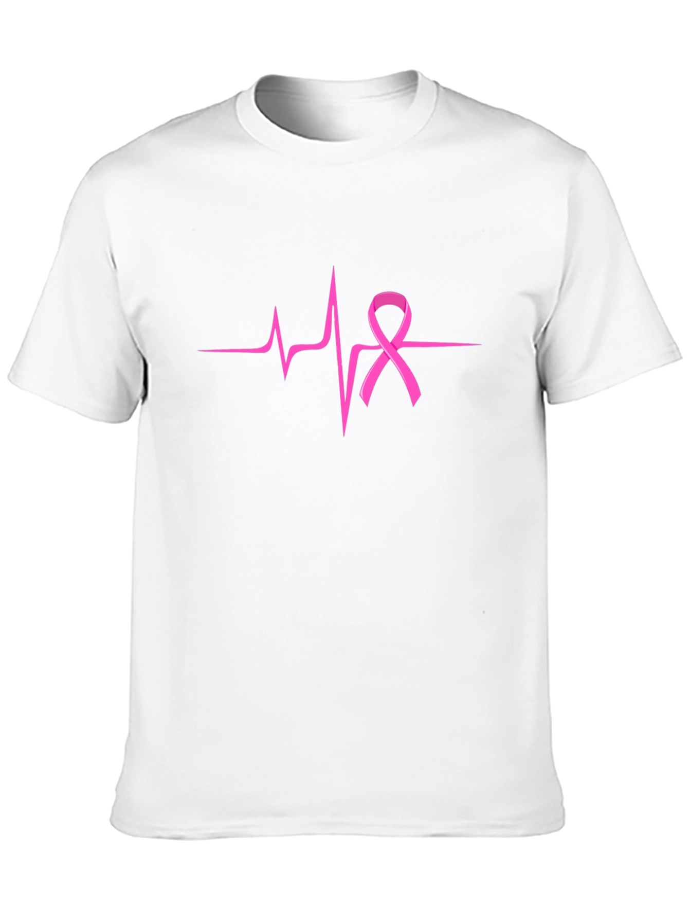 Pink Ribbon Heartbeat T-Shirt - Breast Cancer Awareness