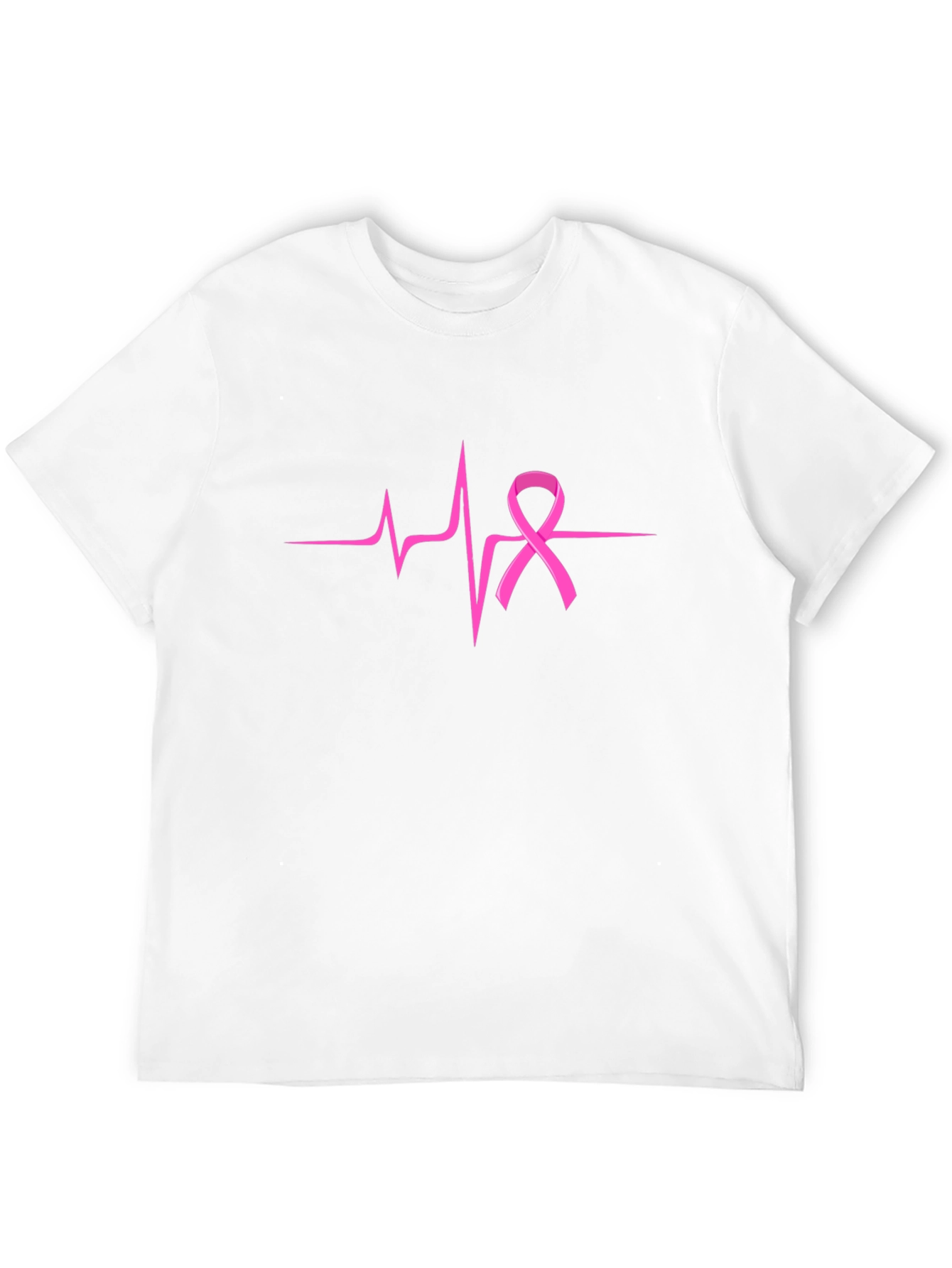 Pink Ribbon Heartbeat T-Shirt - Breast Cancer Awareness