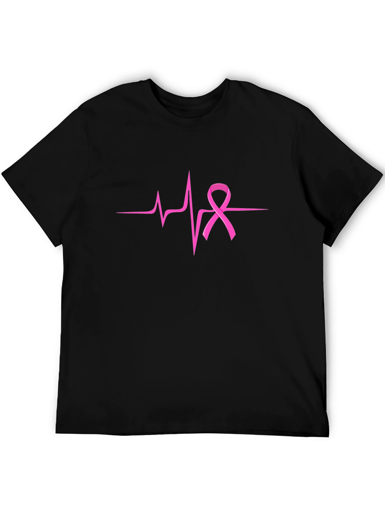 Pink Ribbon Heartbeat T-Shirt - Breast Cancer Awareness