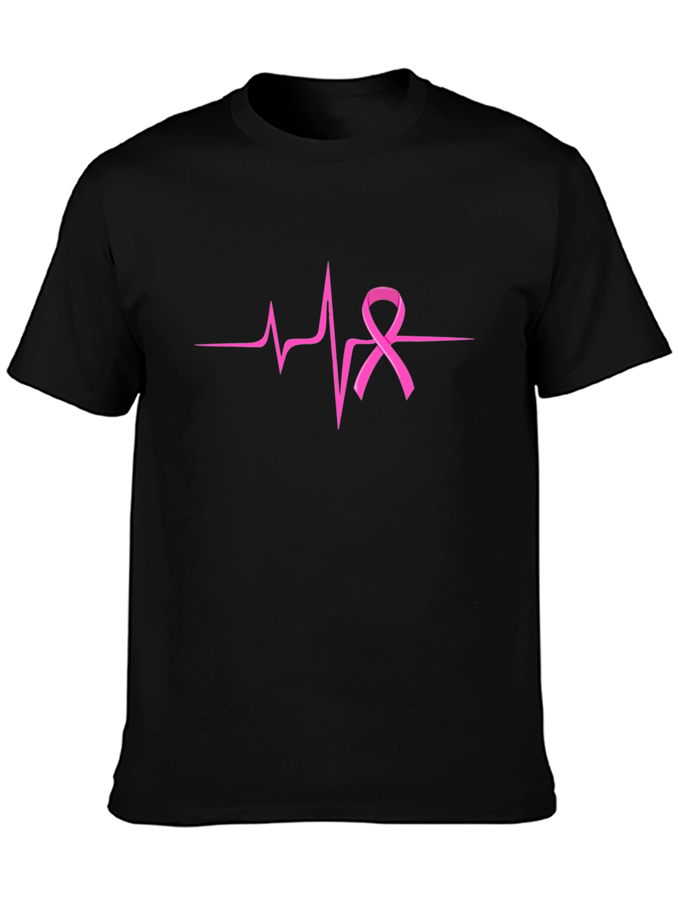 Pink Ribbon Heartbeat T-Shirt - Breast Cancer Awareness