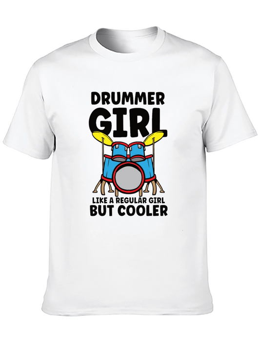 Drummer Girl T-Shirt - Cool Band Tee