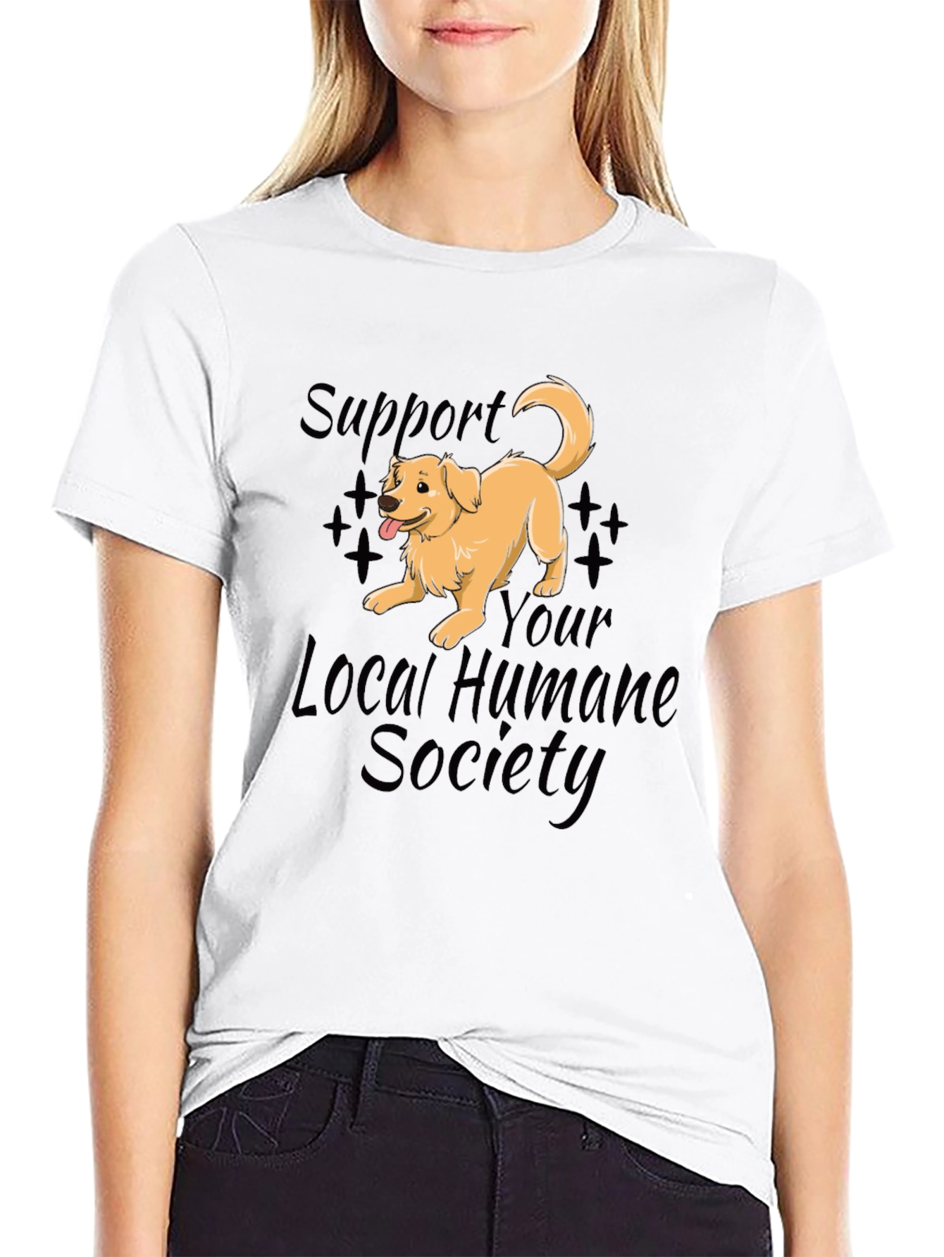Humane Society Support Dog Graphic T-Shirt