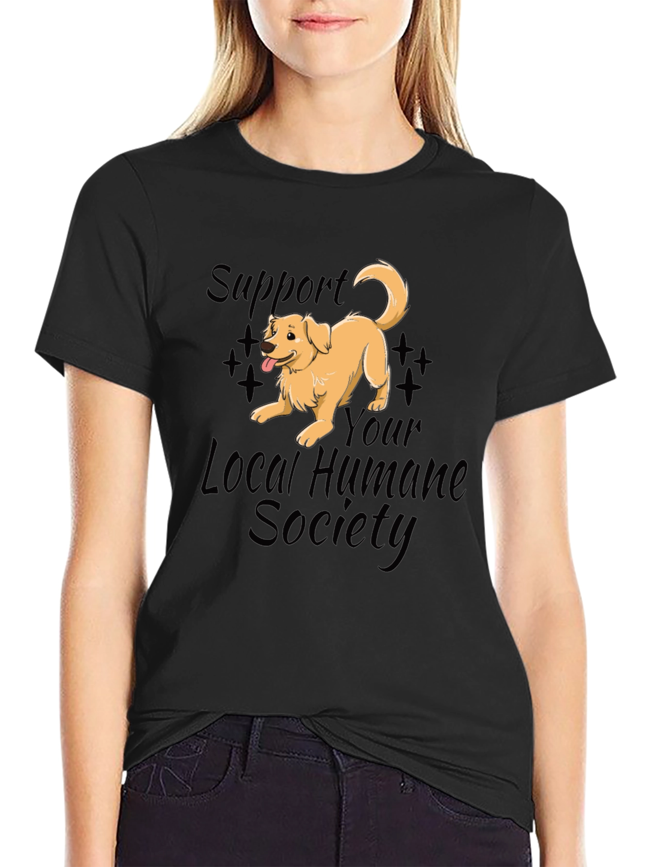 Humane Society Support Dog Graphic T-Shirt