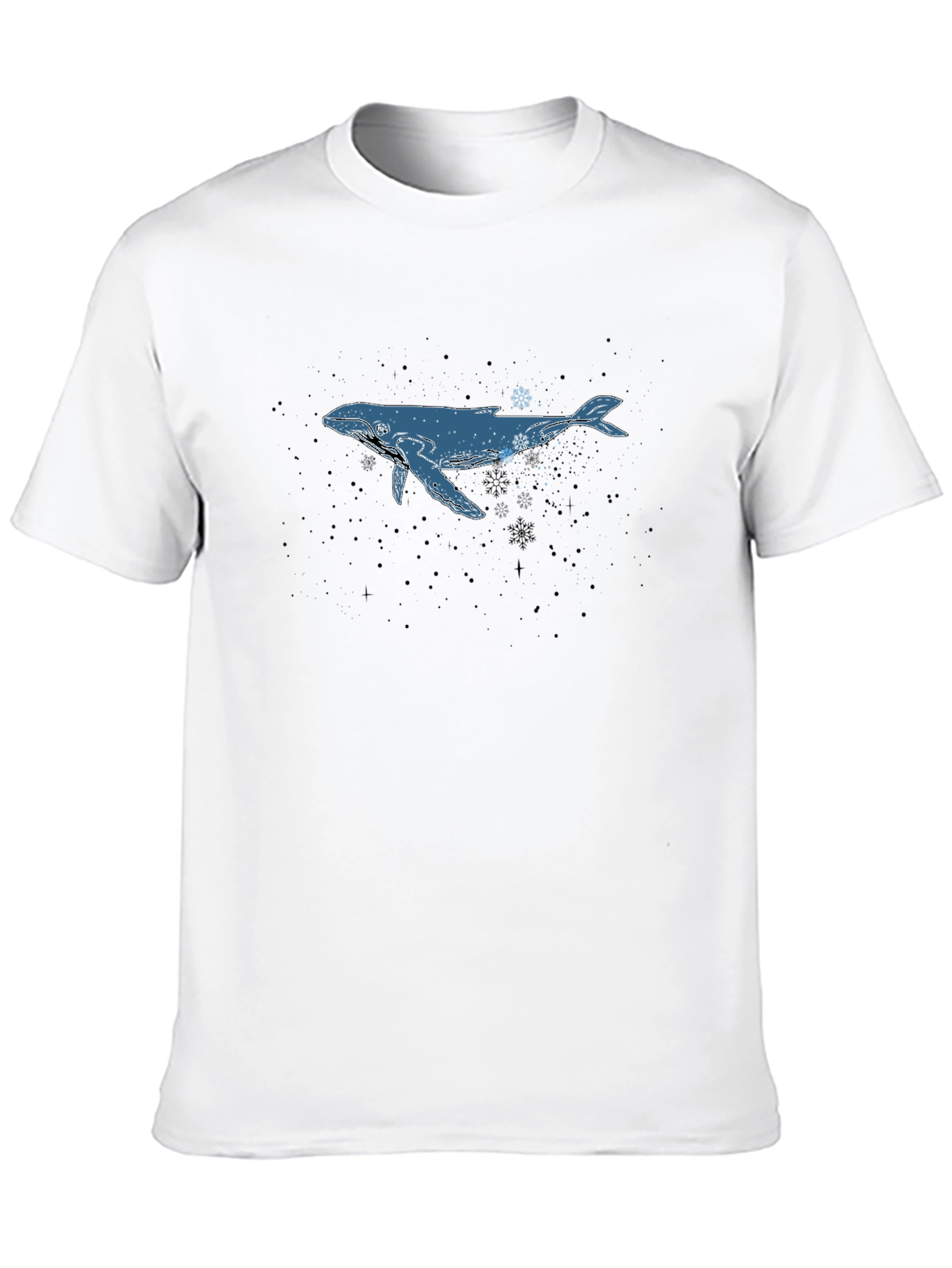 Whale & Snowflake Graphic Black T-Shirt