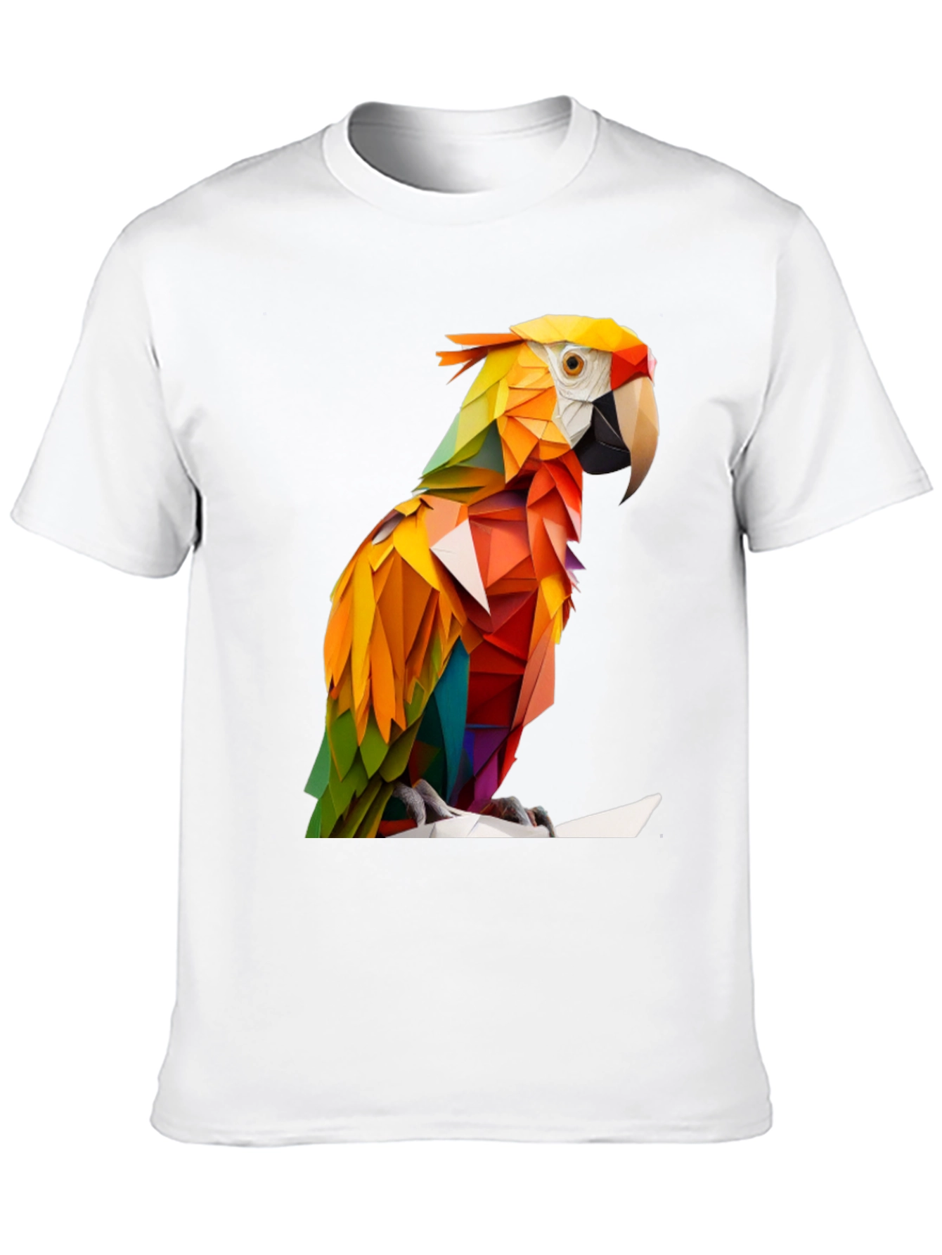 Geometric Parrot Graphic Tee - Bold & Unique Design