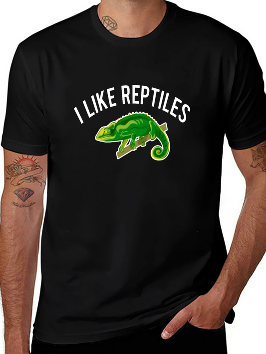 I Like Reptiles T-Shirt - Novelty Chameleon Graphic Tee