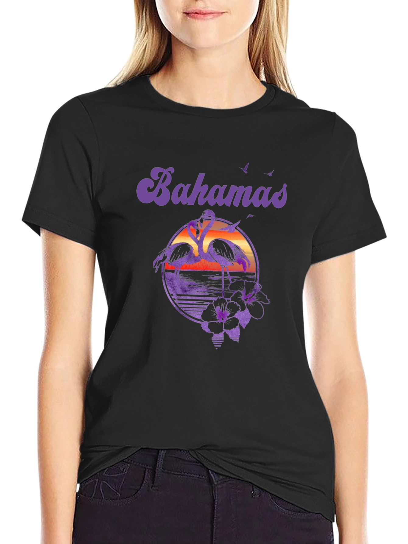 Bahamas Flamingo Sunset T-Shirt