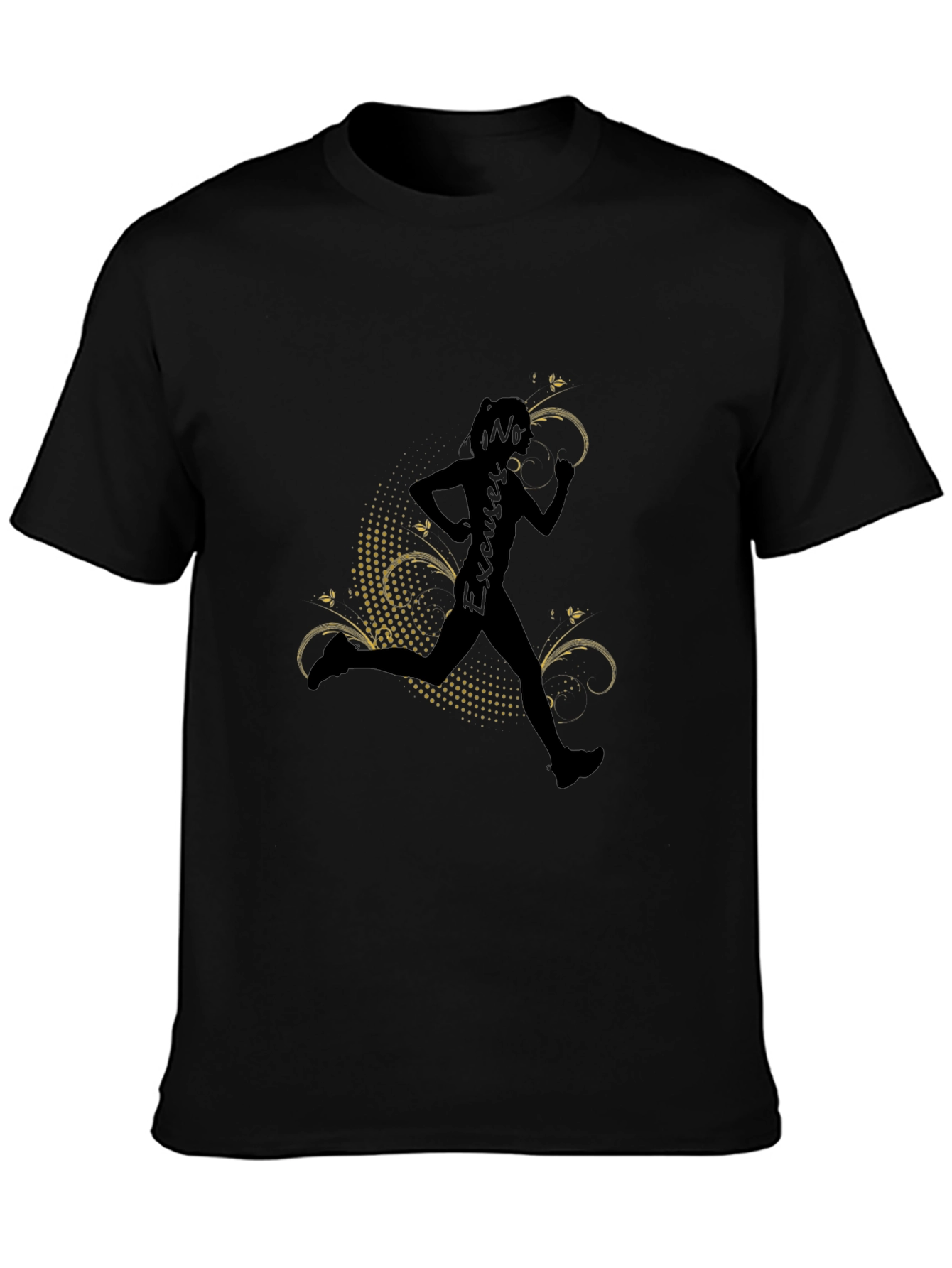 No Excuses Running Silhouette Black T-Shirt