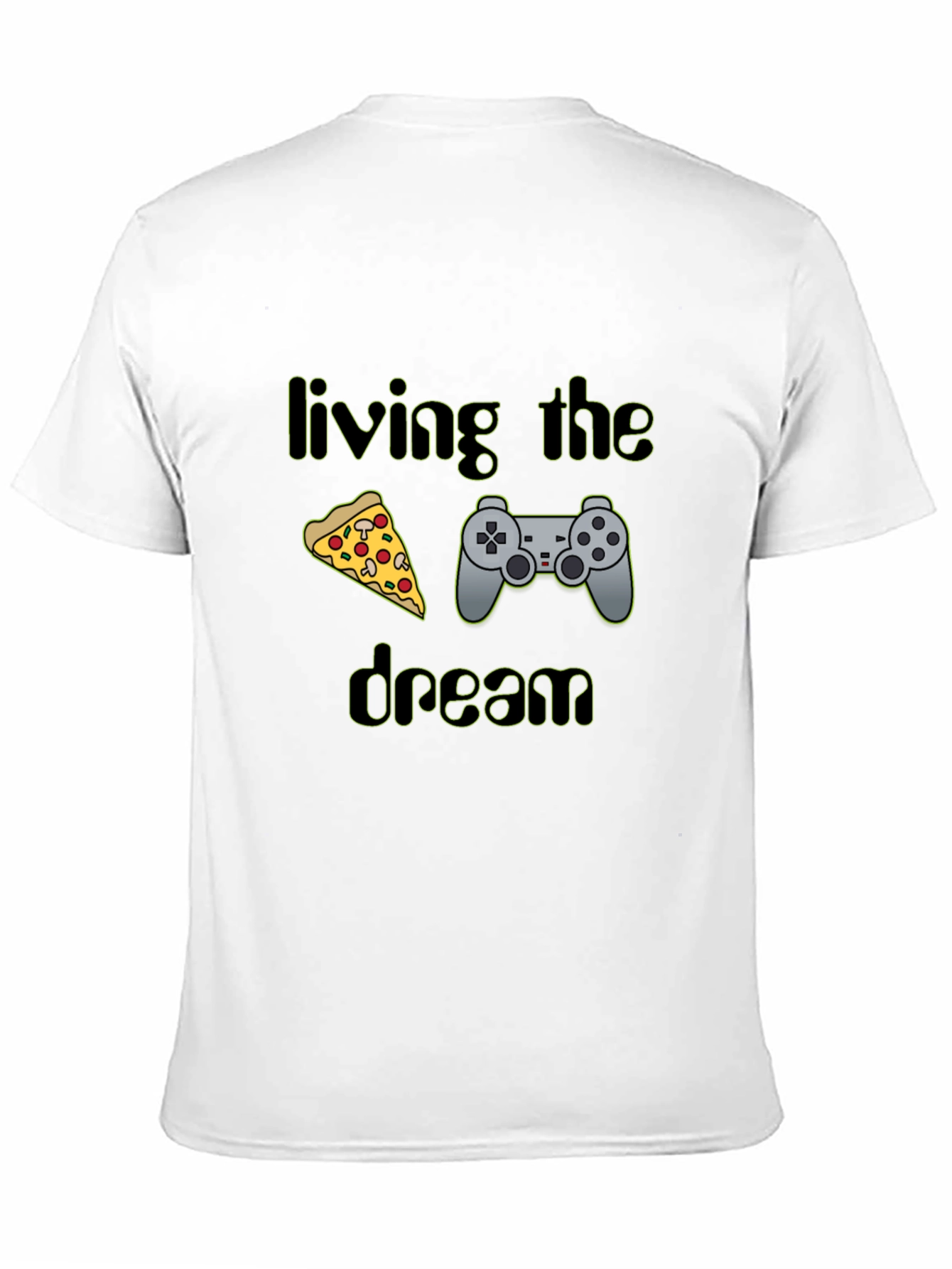 Living the Dream Pizza & Controller Black T-Shirt