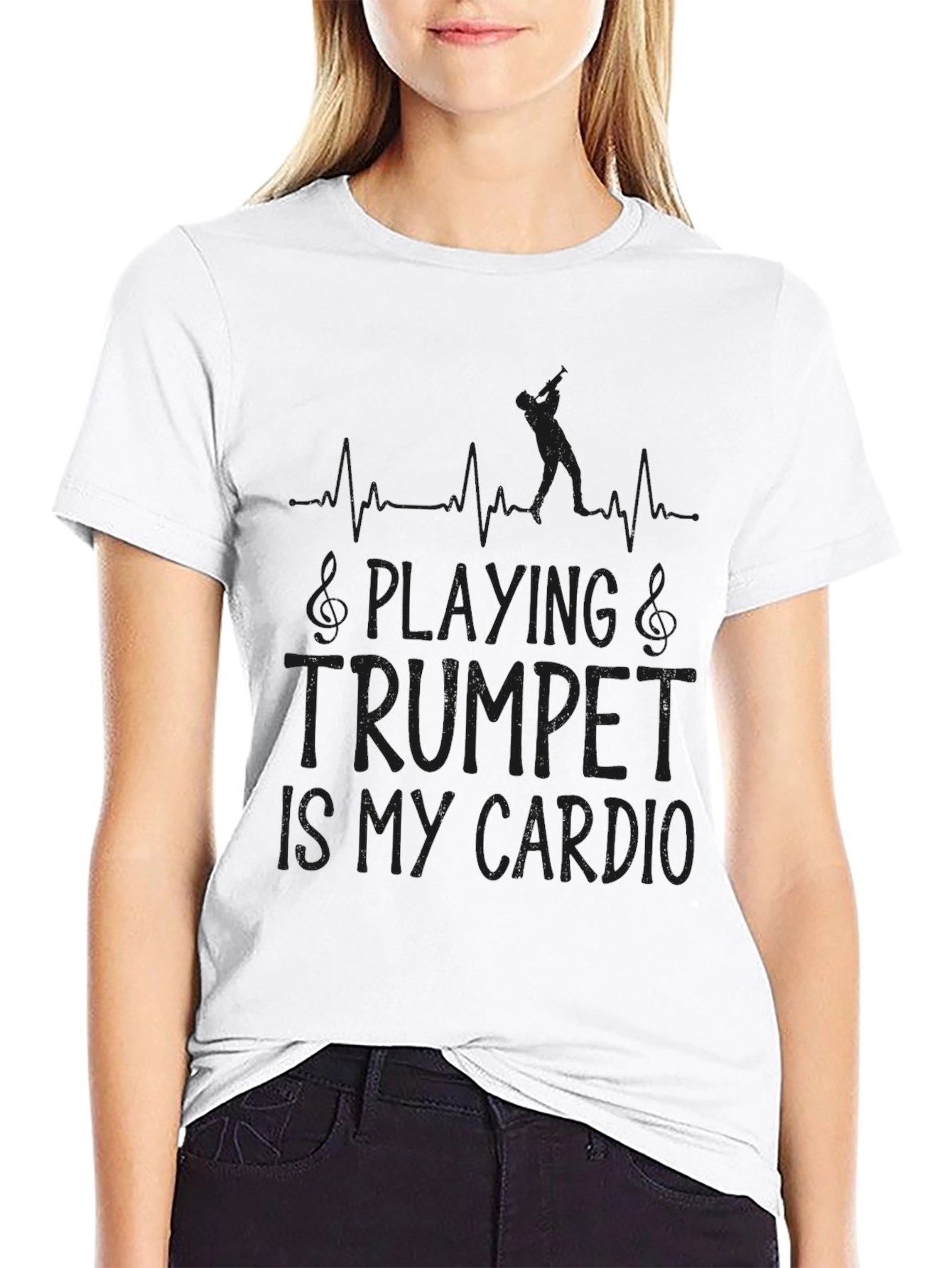 Playing Trumpet is My Cardio Black T-Shirt