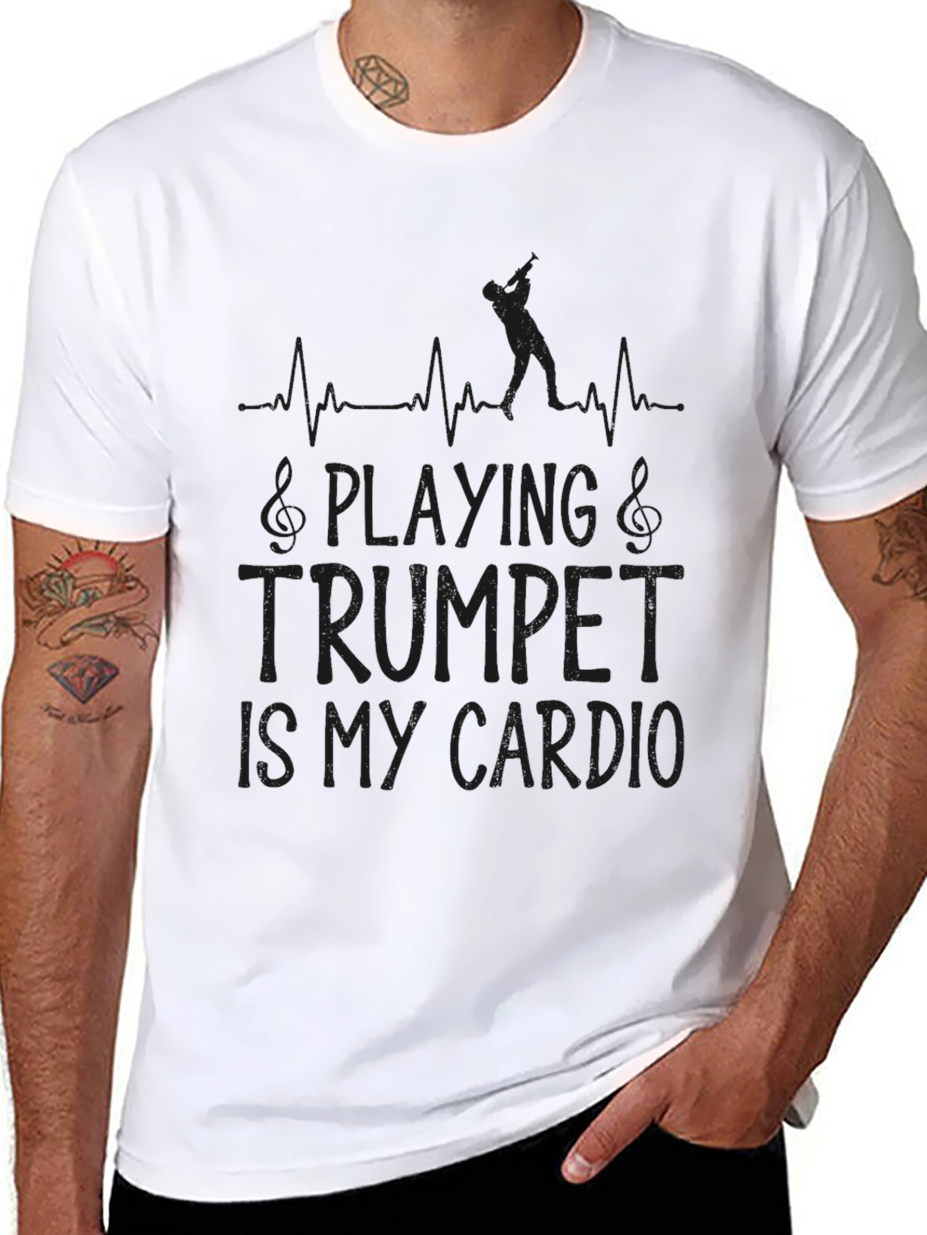 Playing Trumpet is My Cardio Black T-Shirt