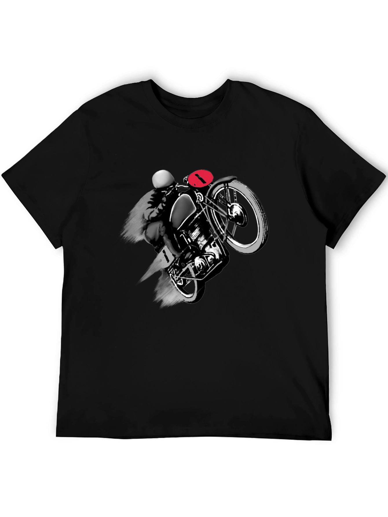 Motorcycle Rider Graphic Black T-Shirt