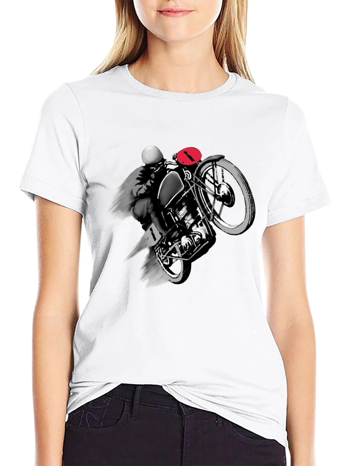 Motorcycle Rider Graphic Black T-Shirt