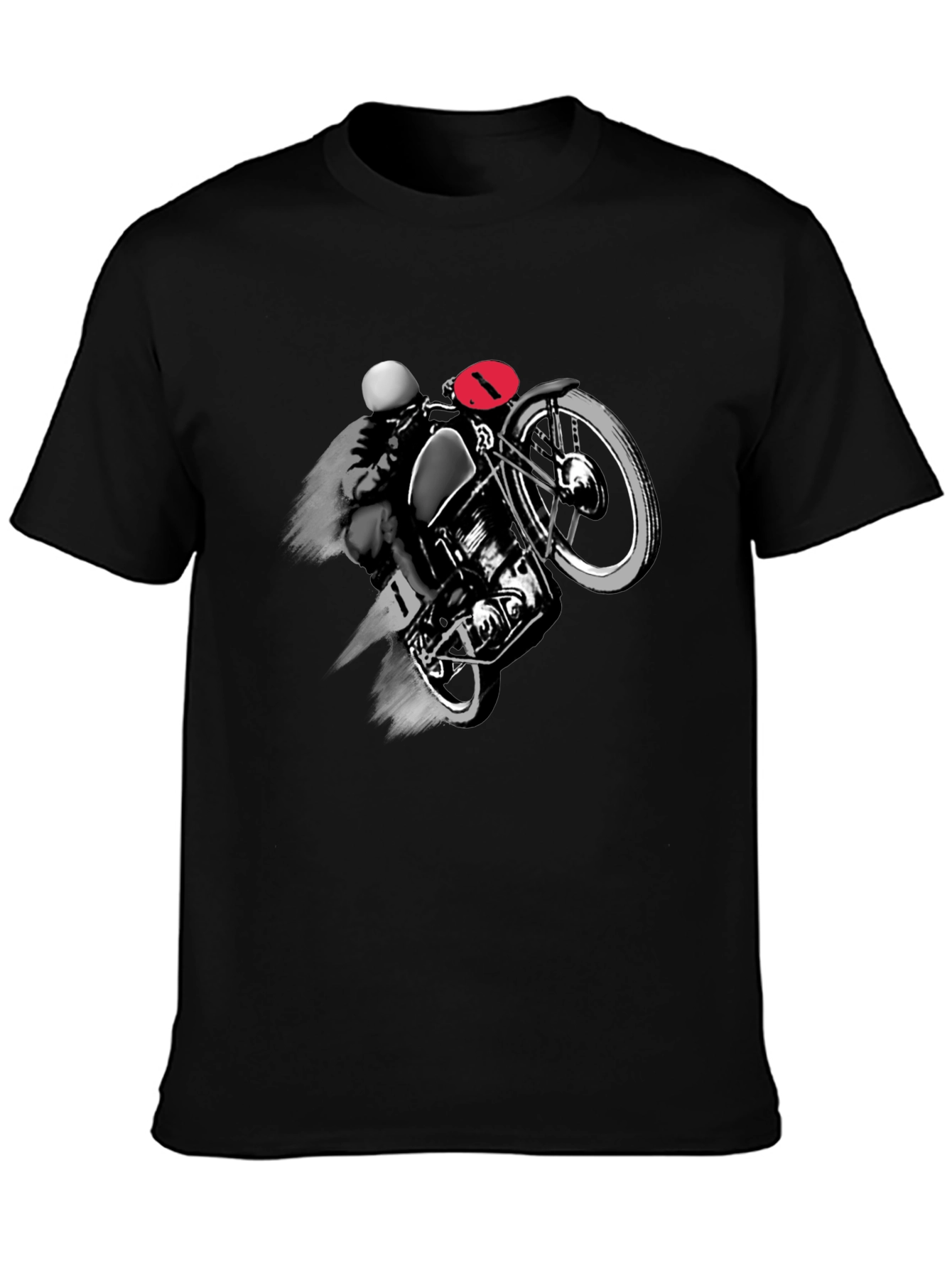 Motorcycle Rider Graphic Black T-Shirt