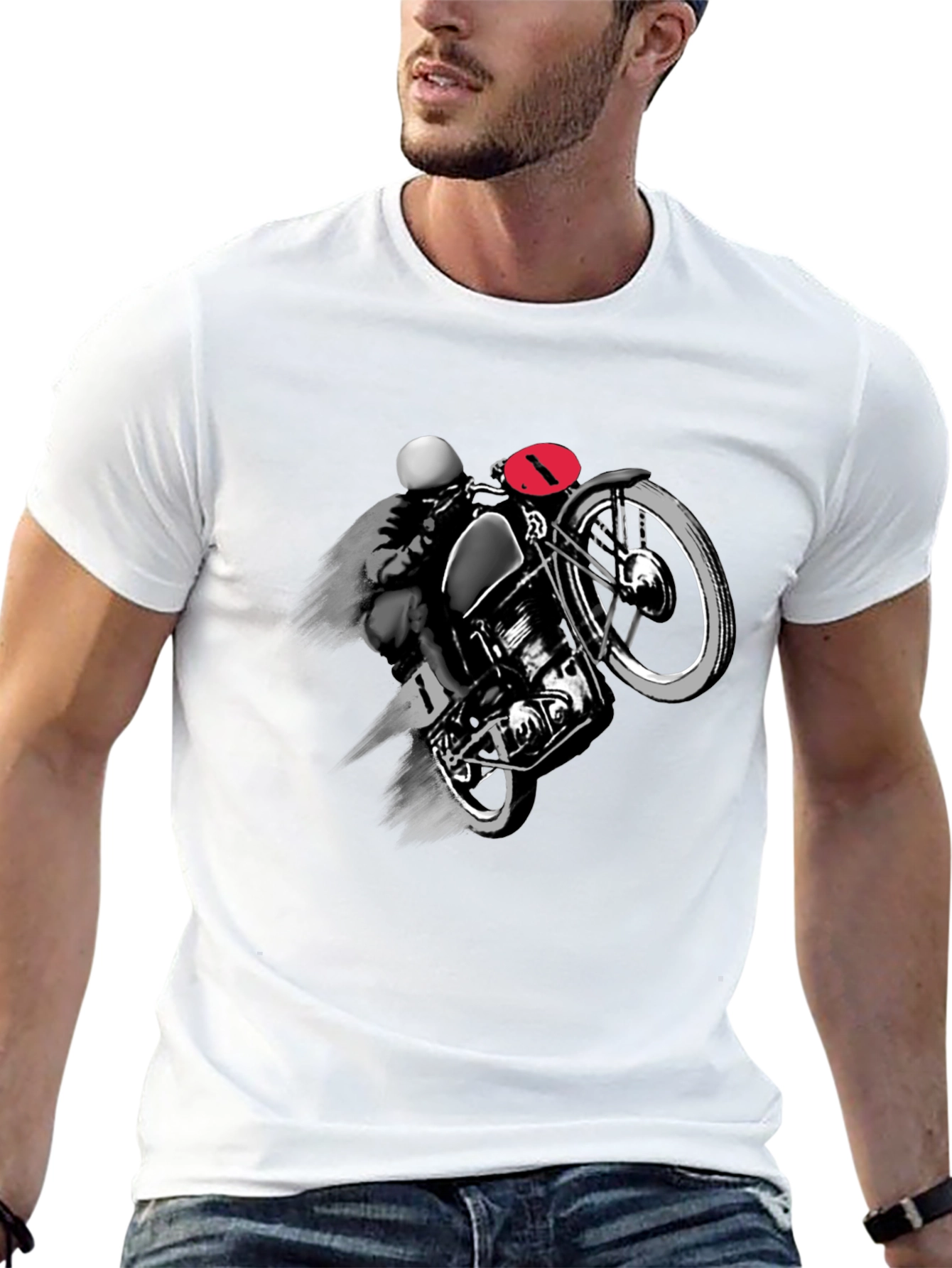 Motorcycle Rider Graphic Black T-Shirt