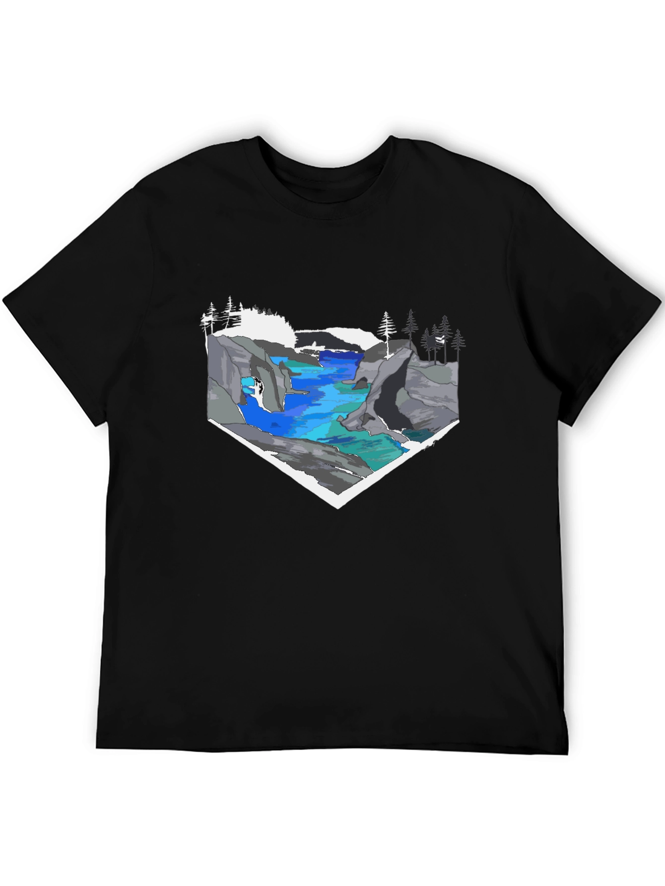 Scenic River Graphic Tee - Black