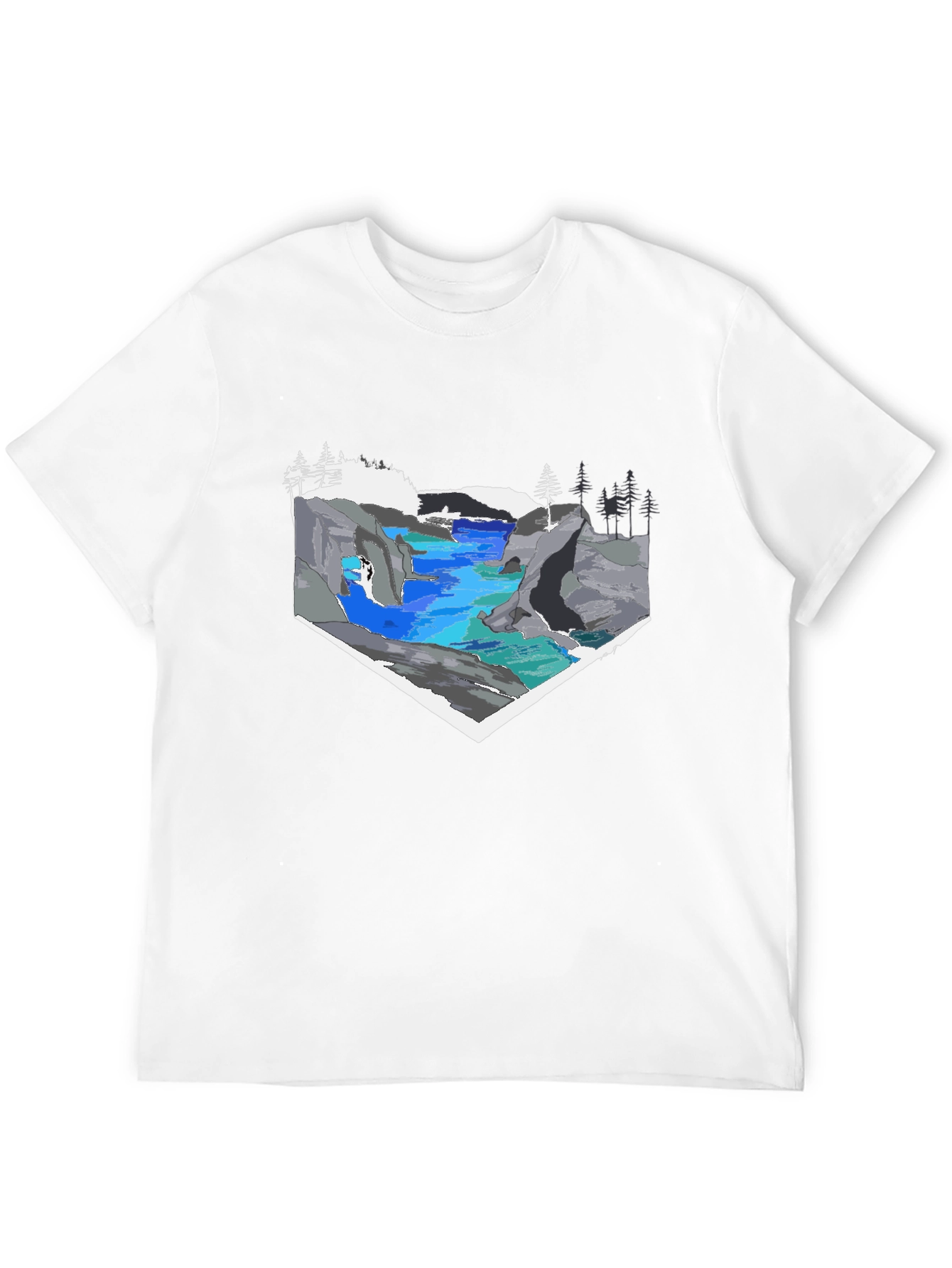 Scenic River Graphic Tee - Black