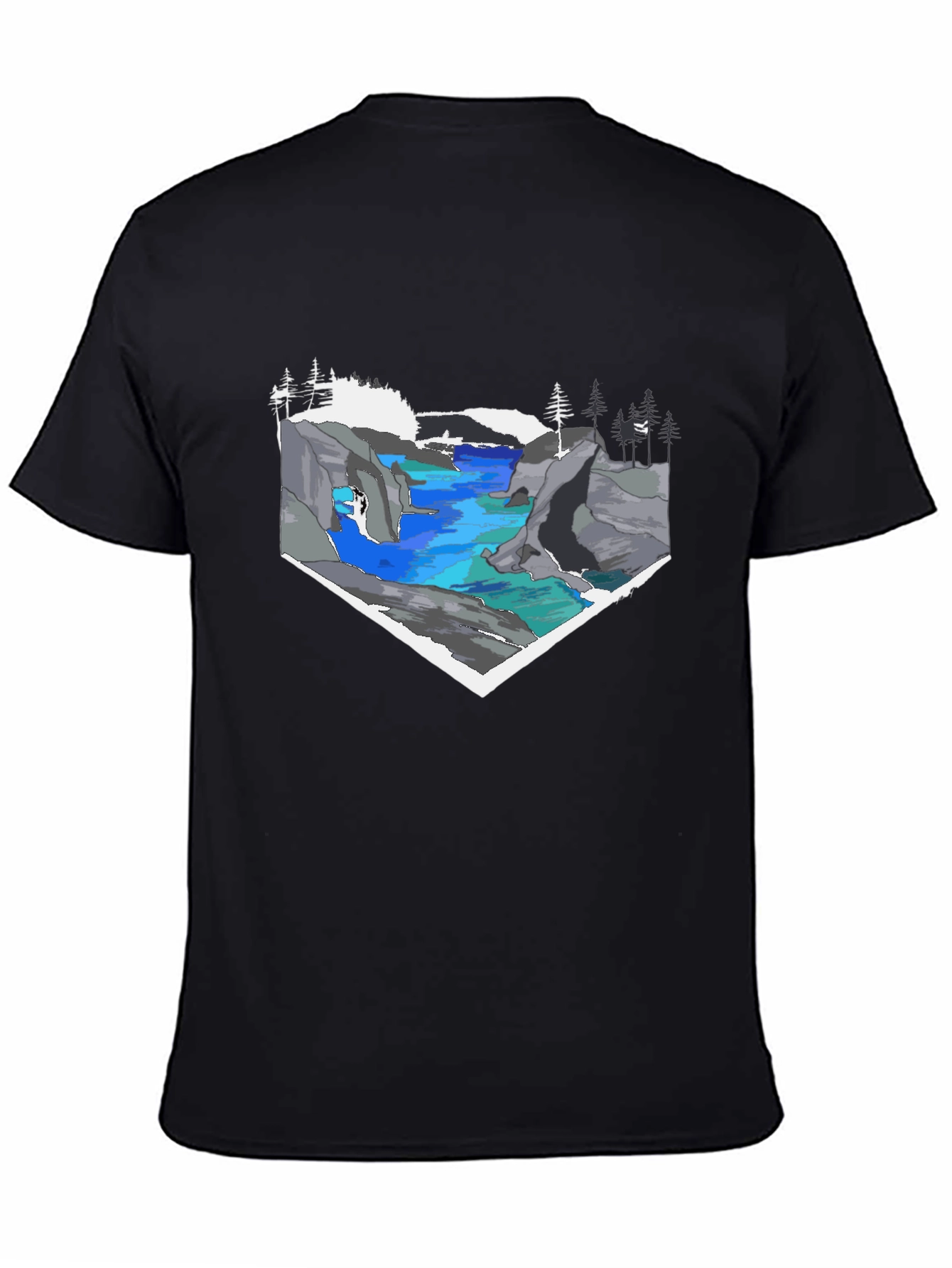 Scenic River Graphic Tee - Black