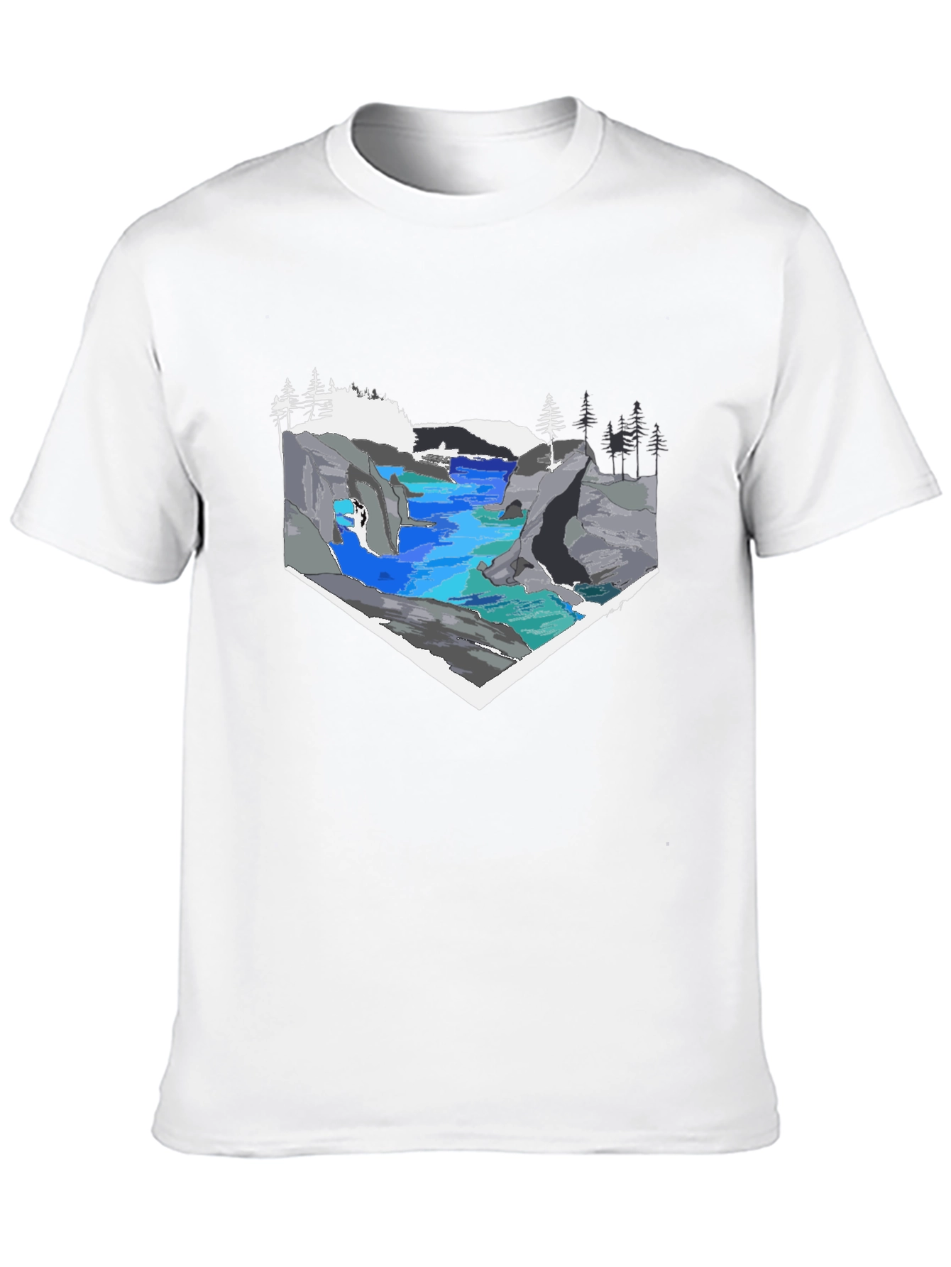 Scenic River Graphic Tee - Black
