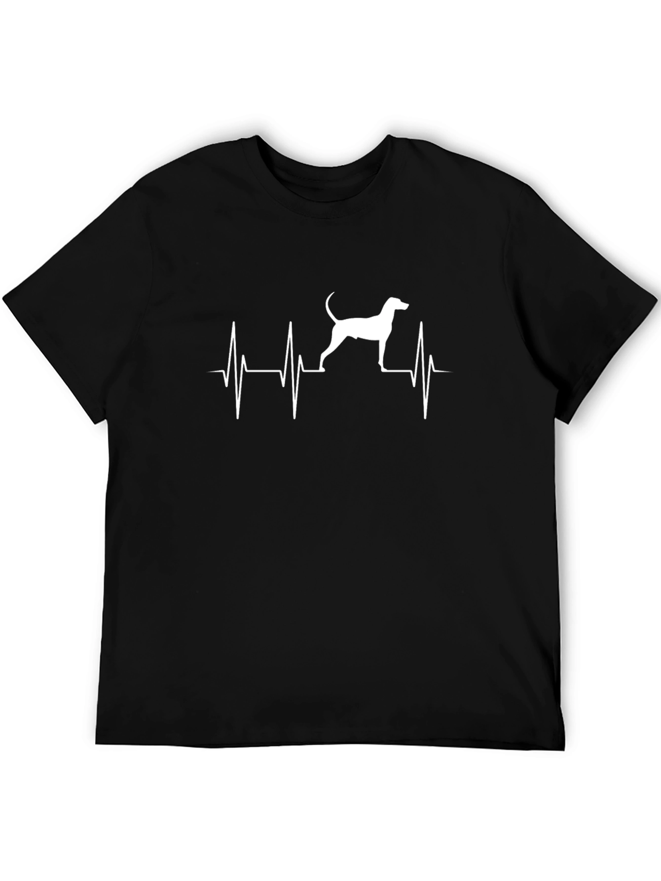 Dog Heartbeat T-Shirt - Black Cotton Tee