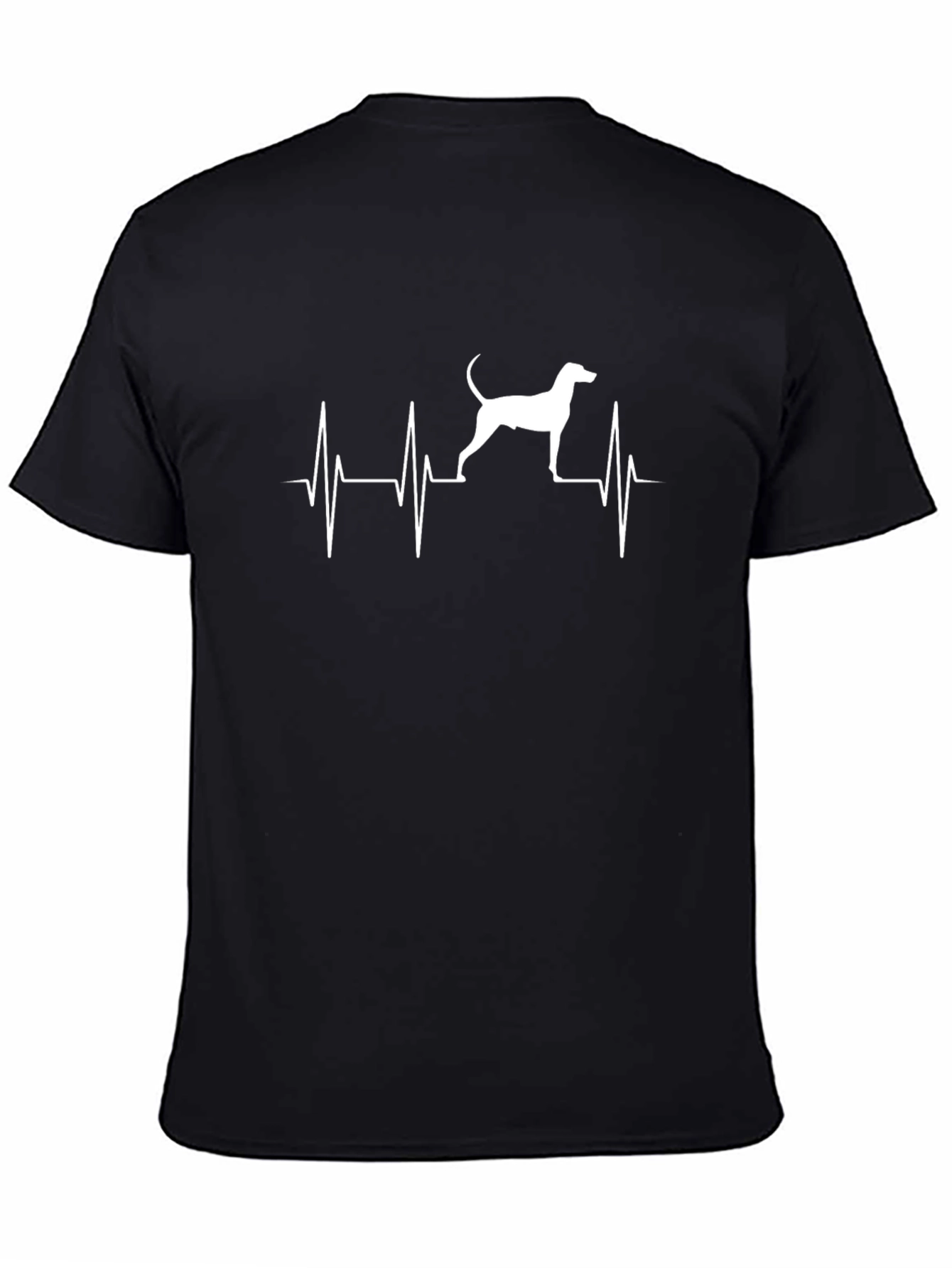 Dog Heartbeat T-Shirt - Black Cotton Tee