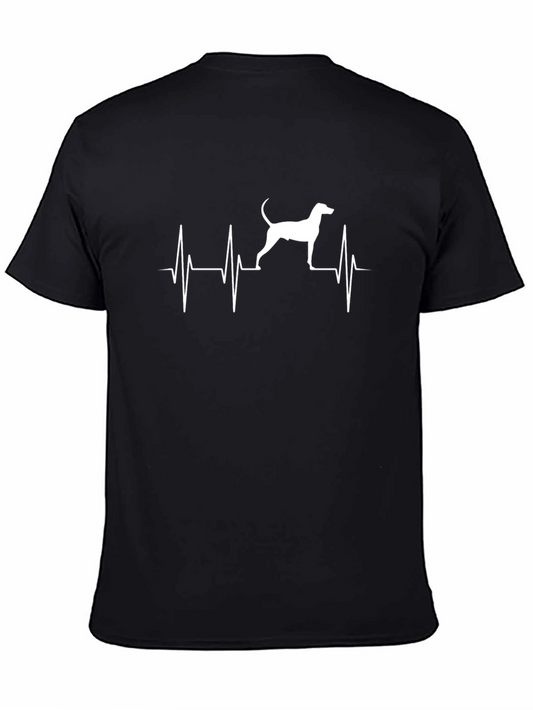 Dog Heartbeat T-Shirt - Black Cotton Tee