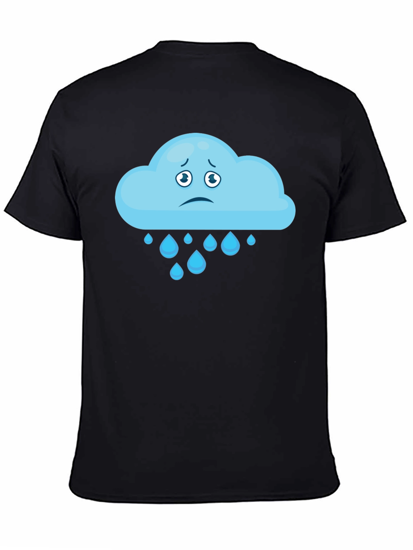 Sad Cloud T-Shirt - Black Cotton Tee