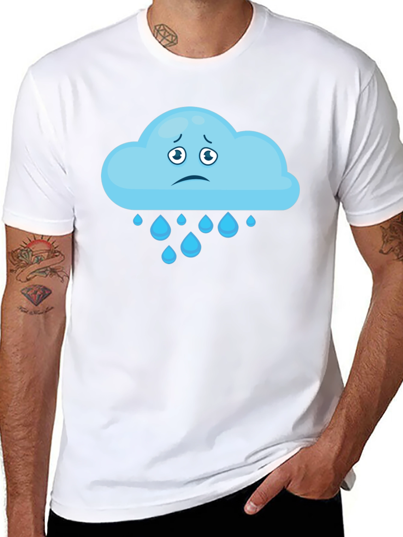 Sad Cloud T-Shirt - Black Cotton Tee