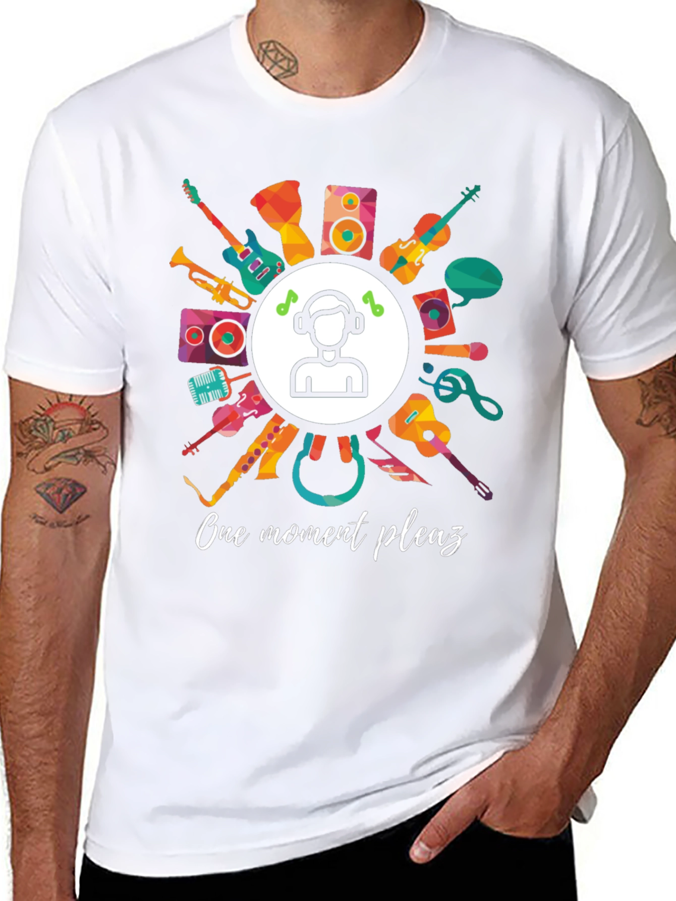 Music Lover Graphic Tee - One Moment Please