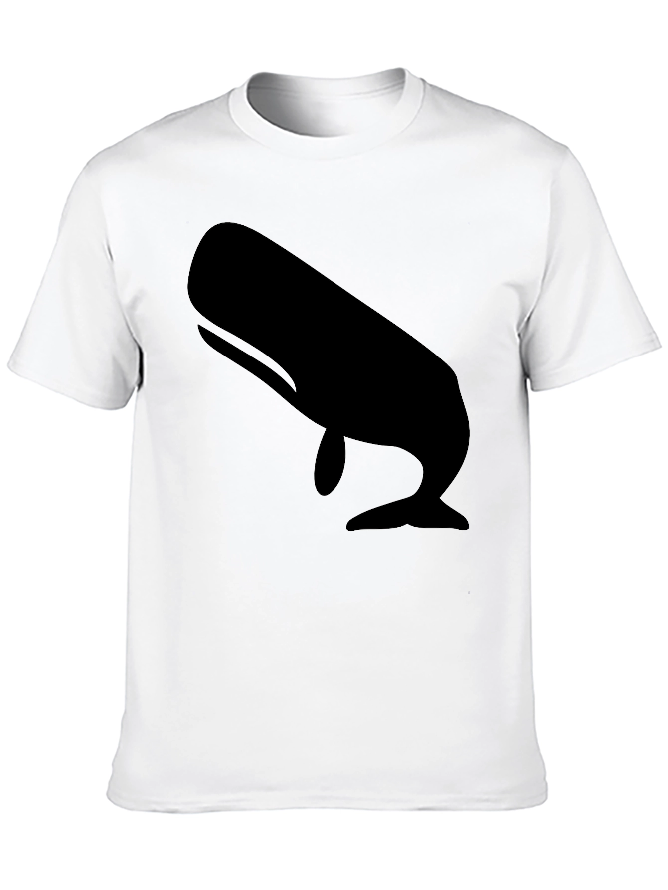 Whale Graphic Tee - Black Cotton Casual Shirt