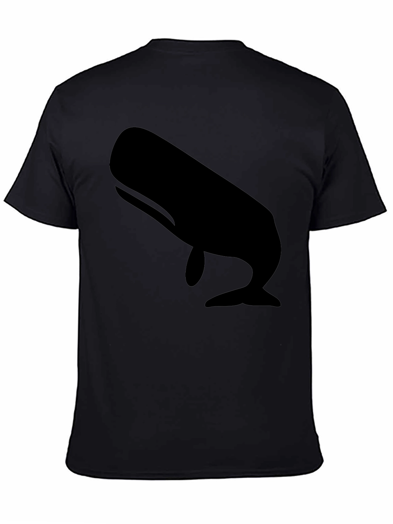 Whale Graphic Tee - Black Cotton Casual Shirt