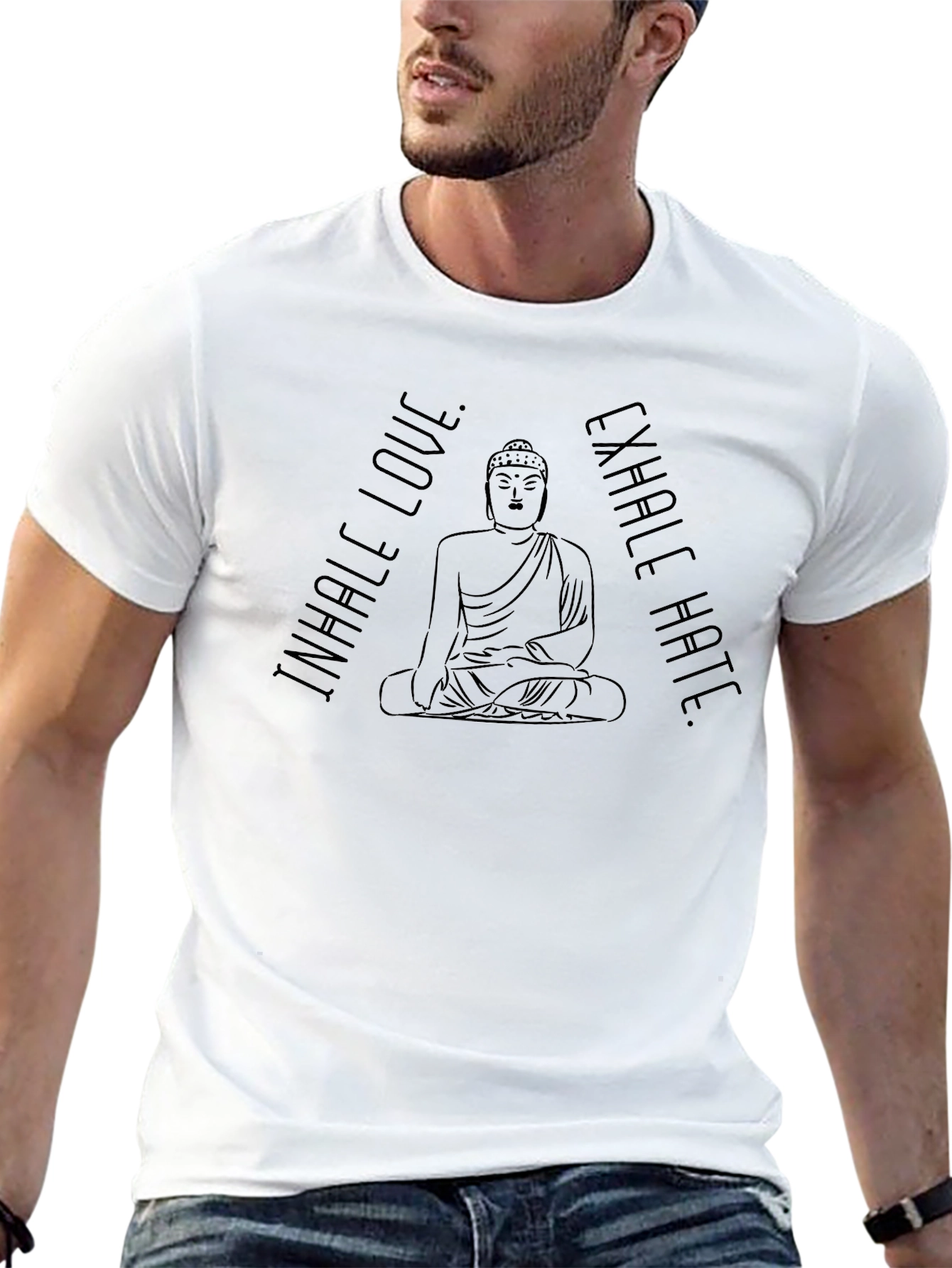 Inhale Love Exhale Hate Buddha Graphic Tee