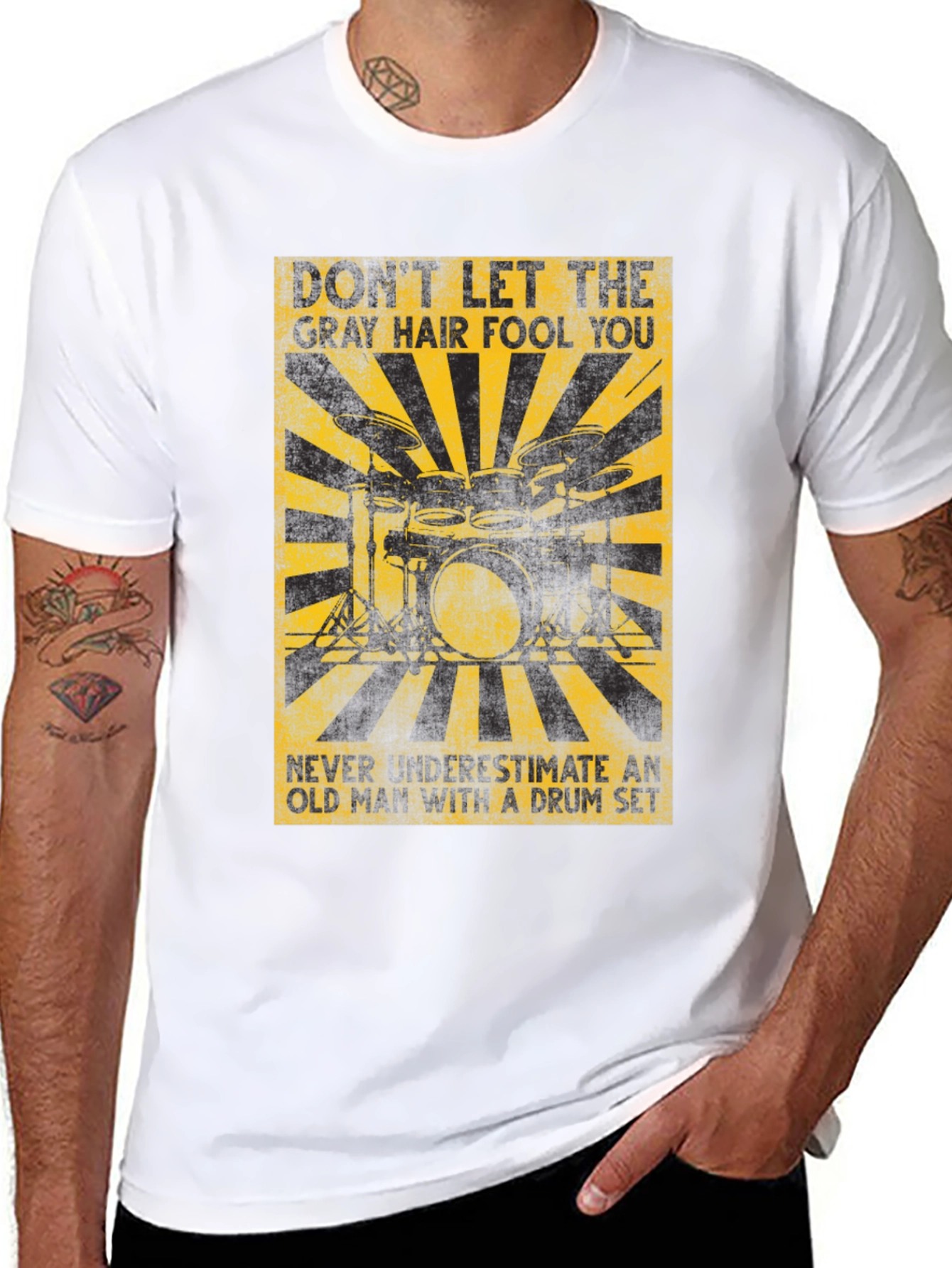 Gray Hair Fool You Drummer T-Shirt
