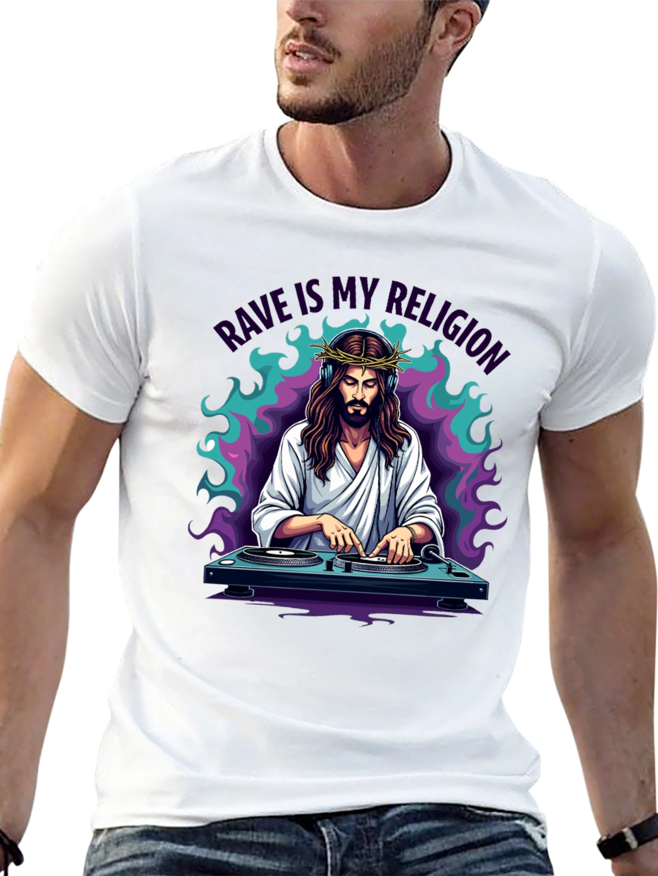 Rave Jesus Graphic T-Shirt