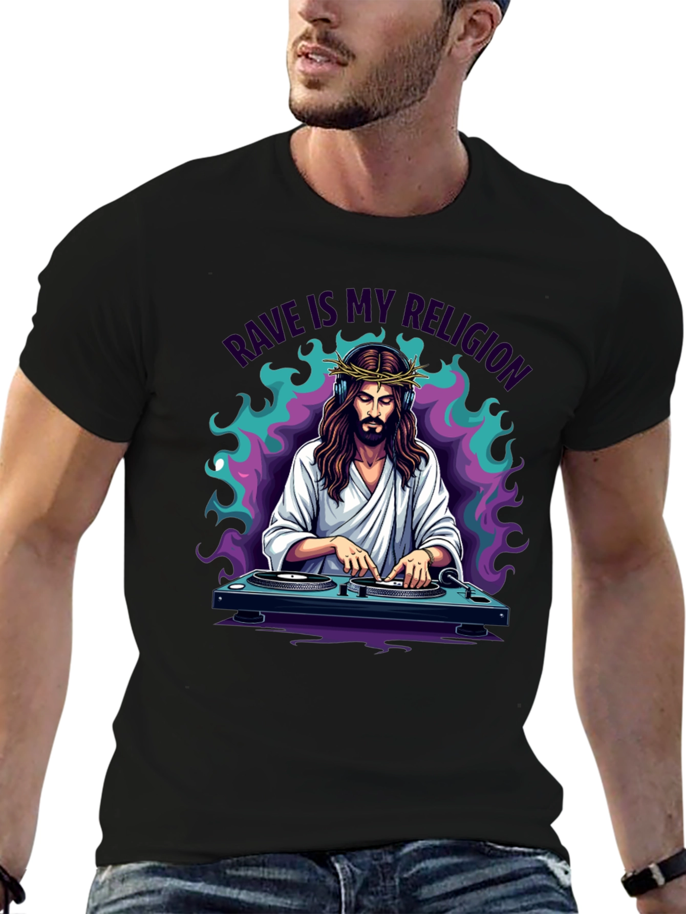 Rave Jesus Graphic T-Shirt
