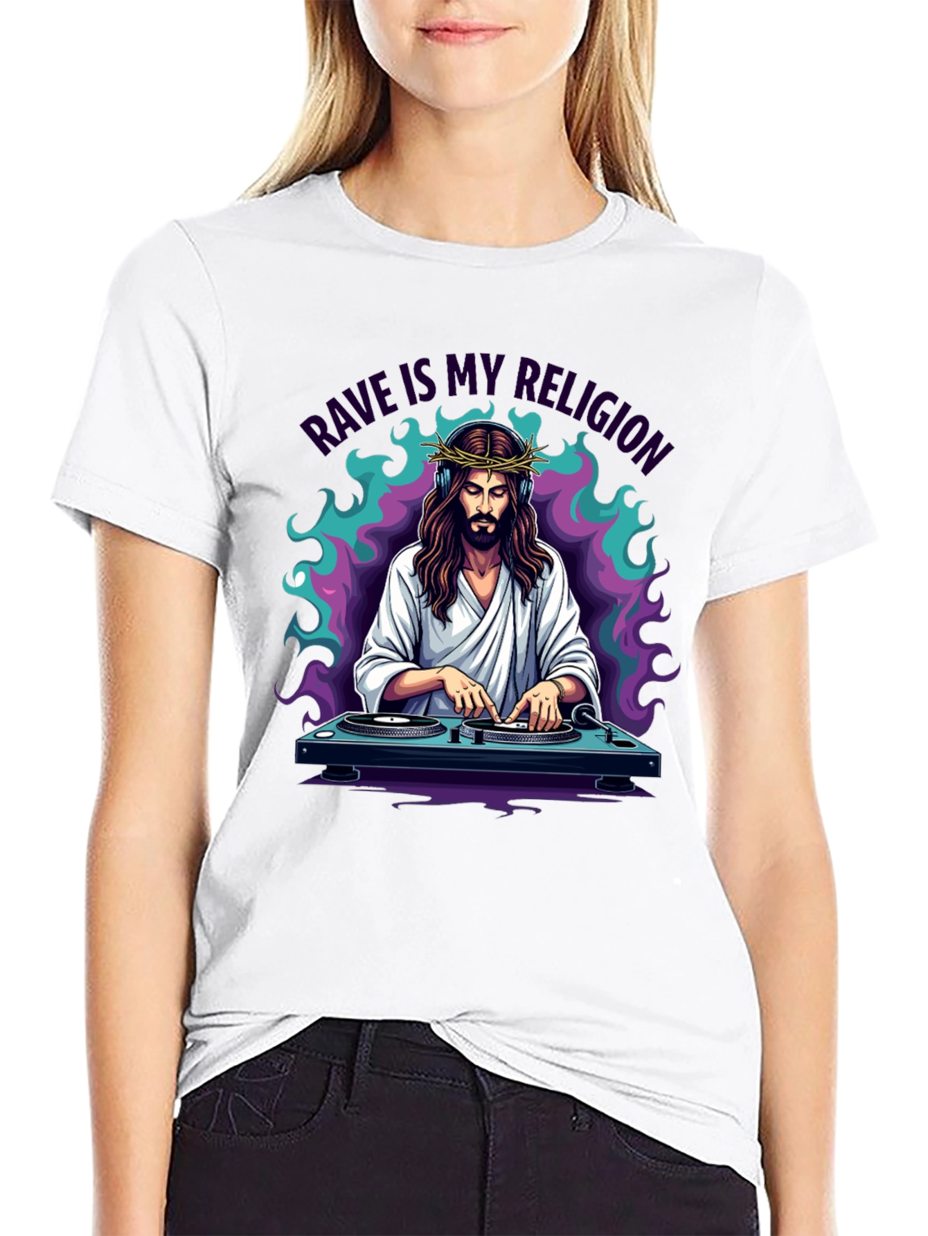 Rave Jesus Graphic T-Shirt