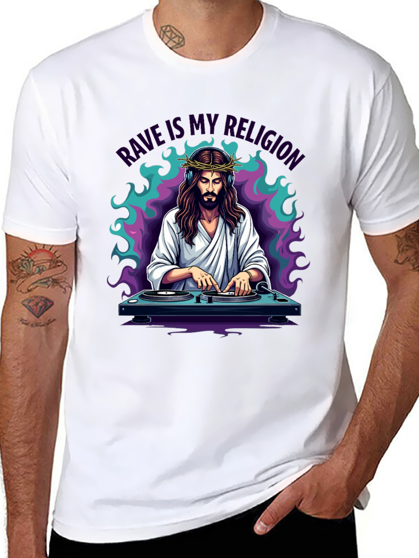 Rave Jesus Graphic T-Shirt