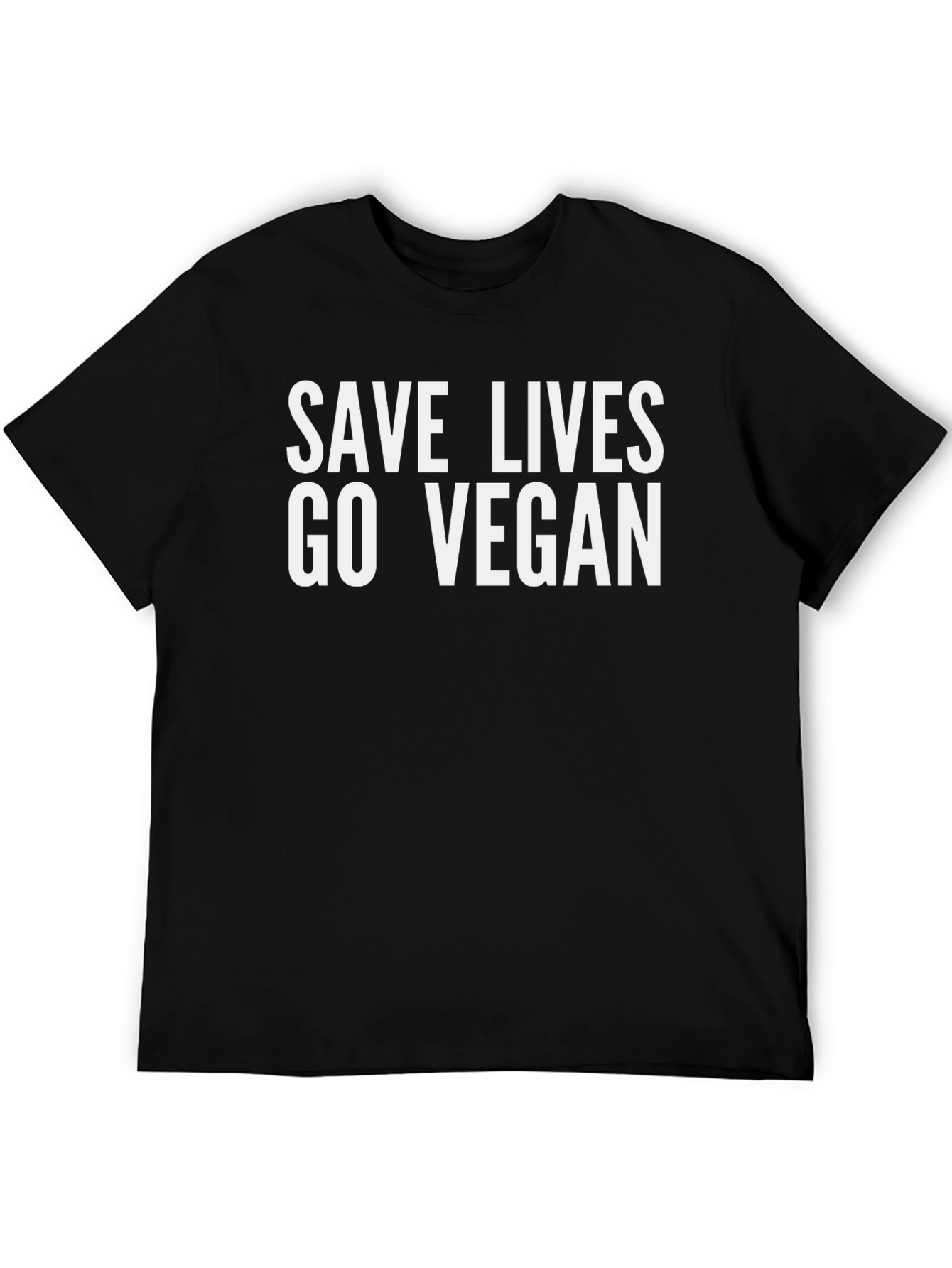 Save Lives Go Vegan T-Shirt Black